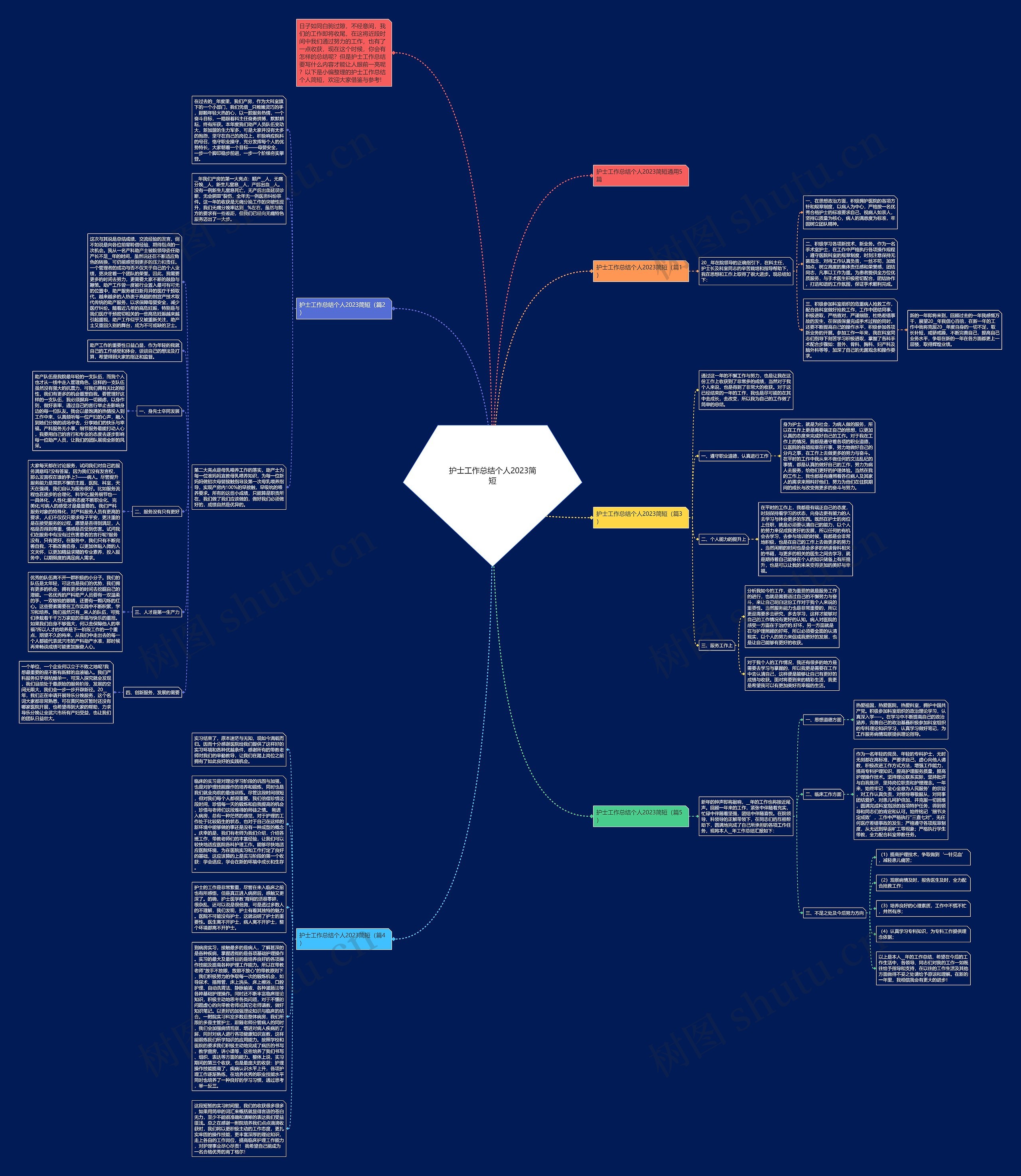护士工作总结个人2023简短思维导图