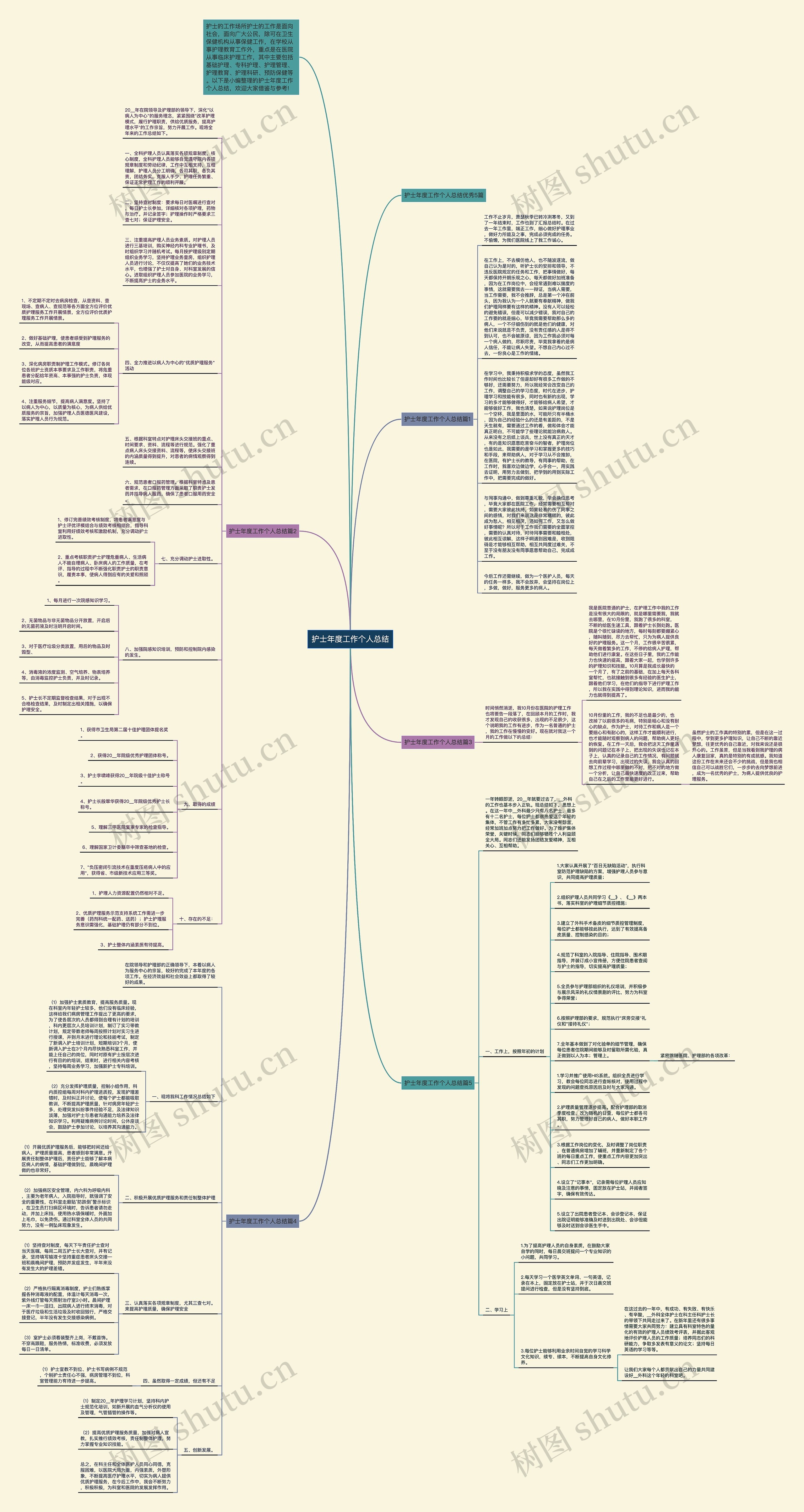 护士年度工作个人总结思维导图