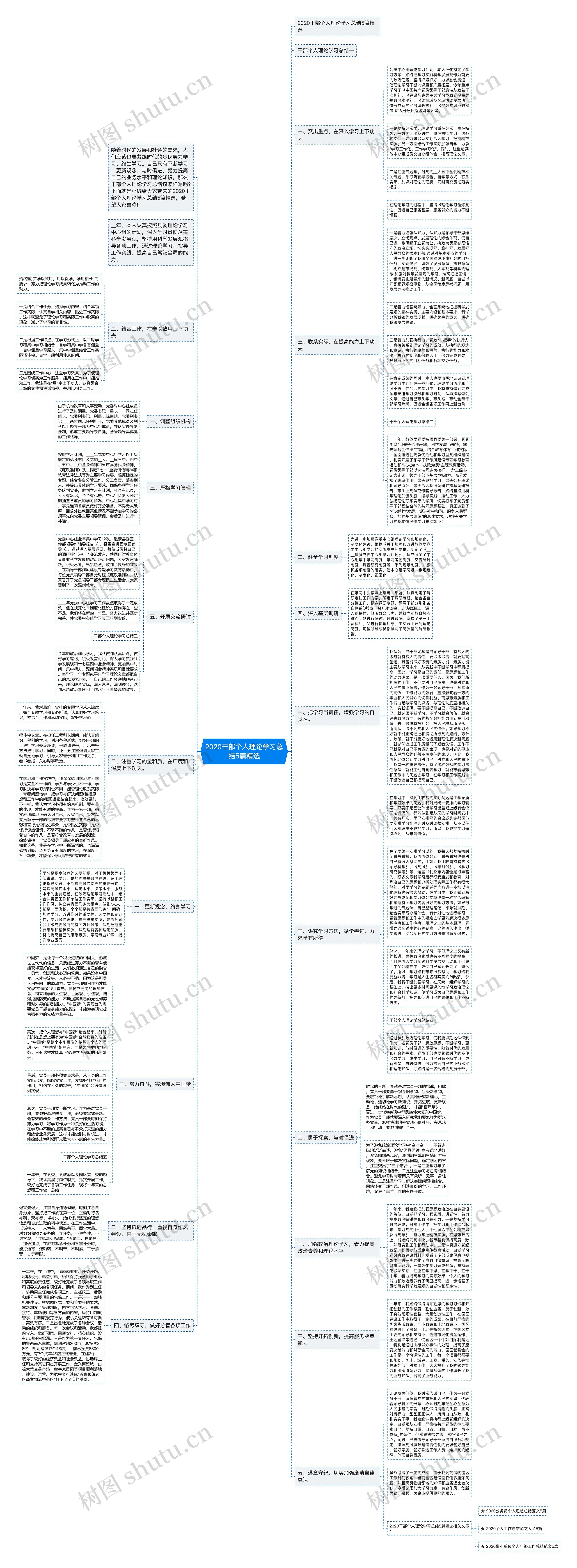 2020干部个人理论学习总结5篇精选思维导图