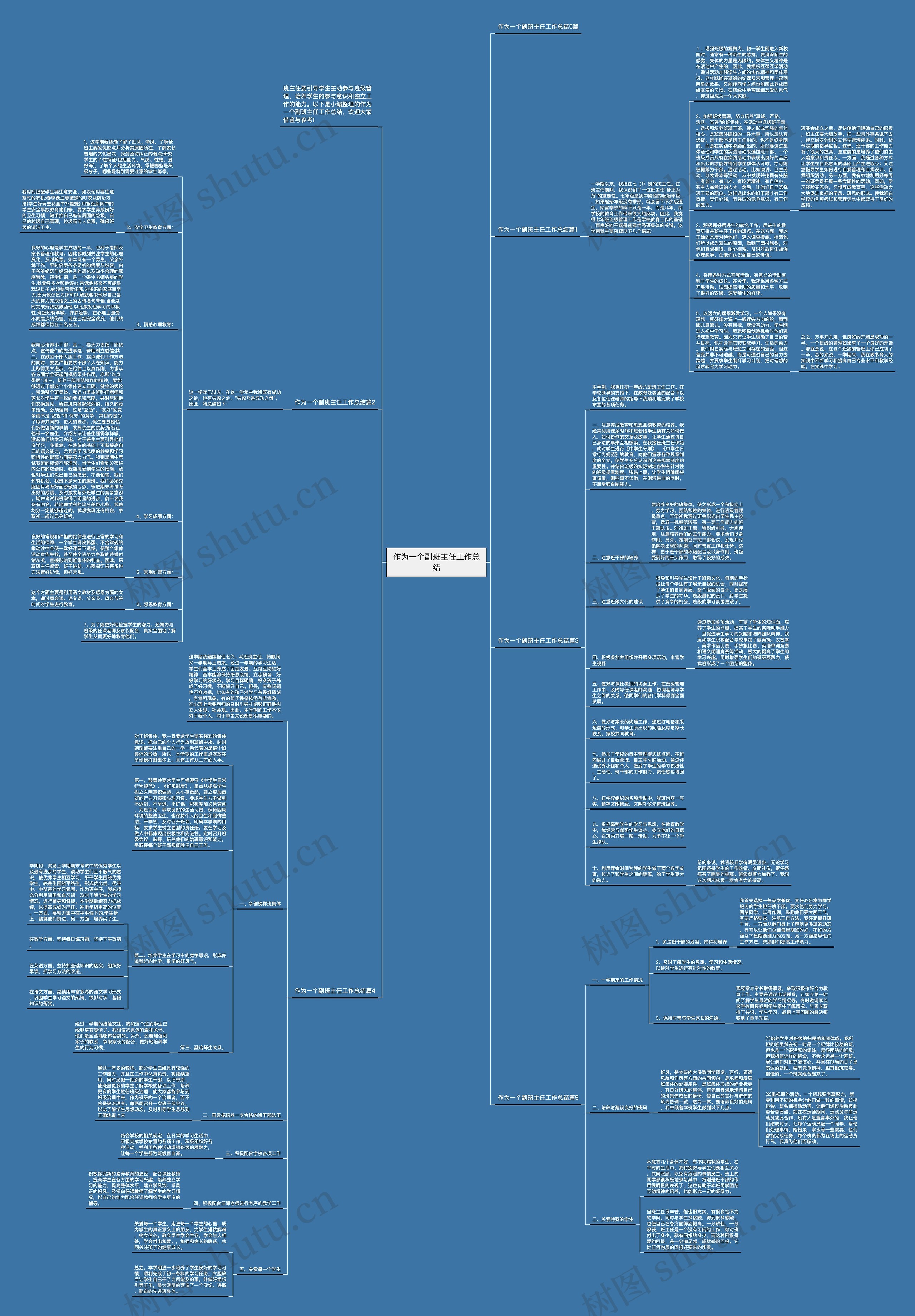 作为一个副班主任工作总结思维导图