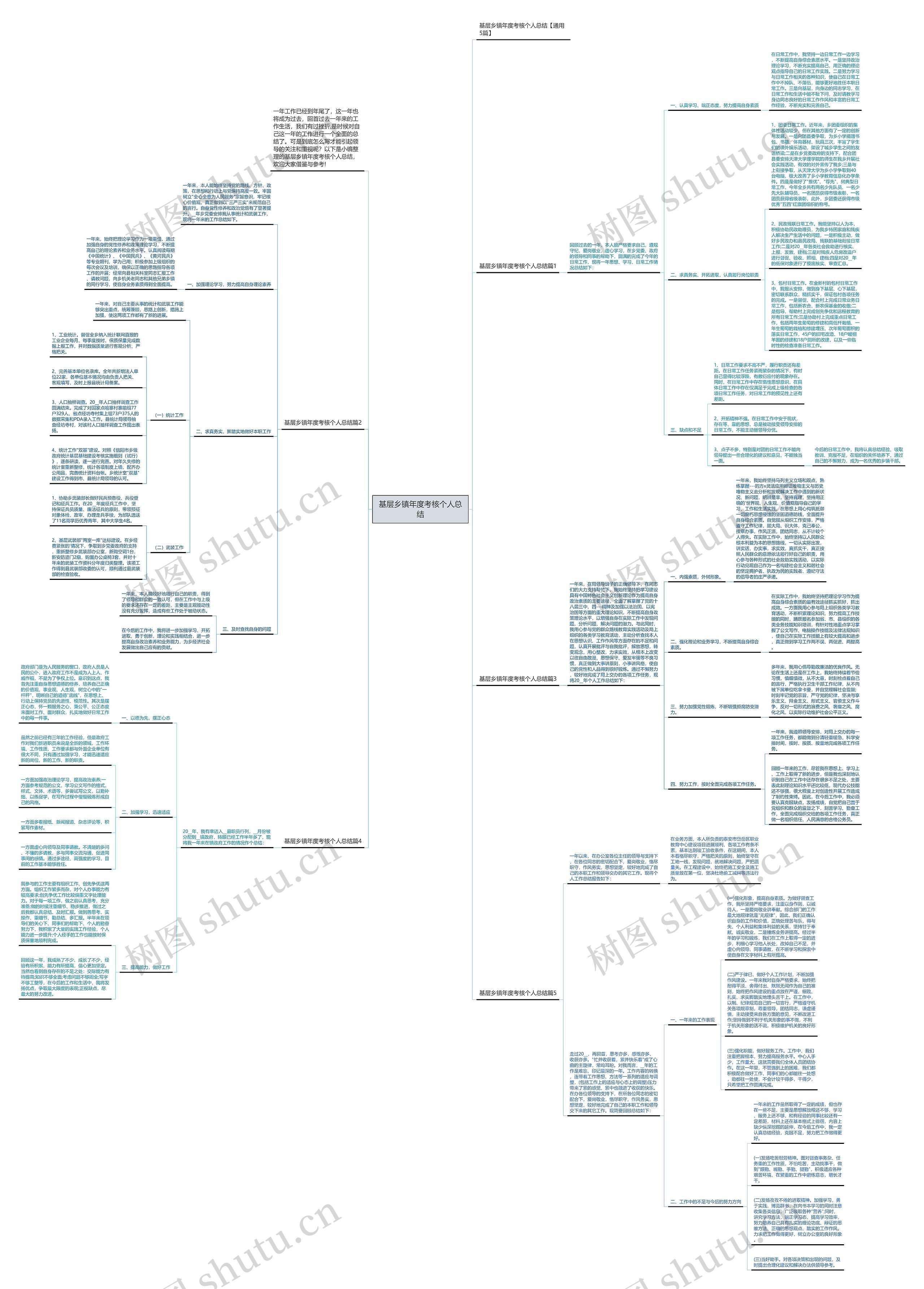 基层乡镇年度考核个人总结思维导图