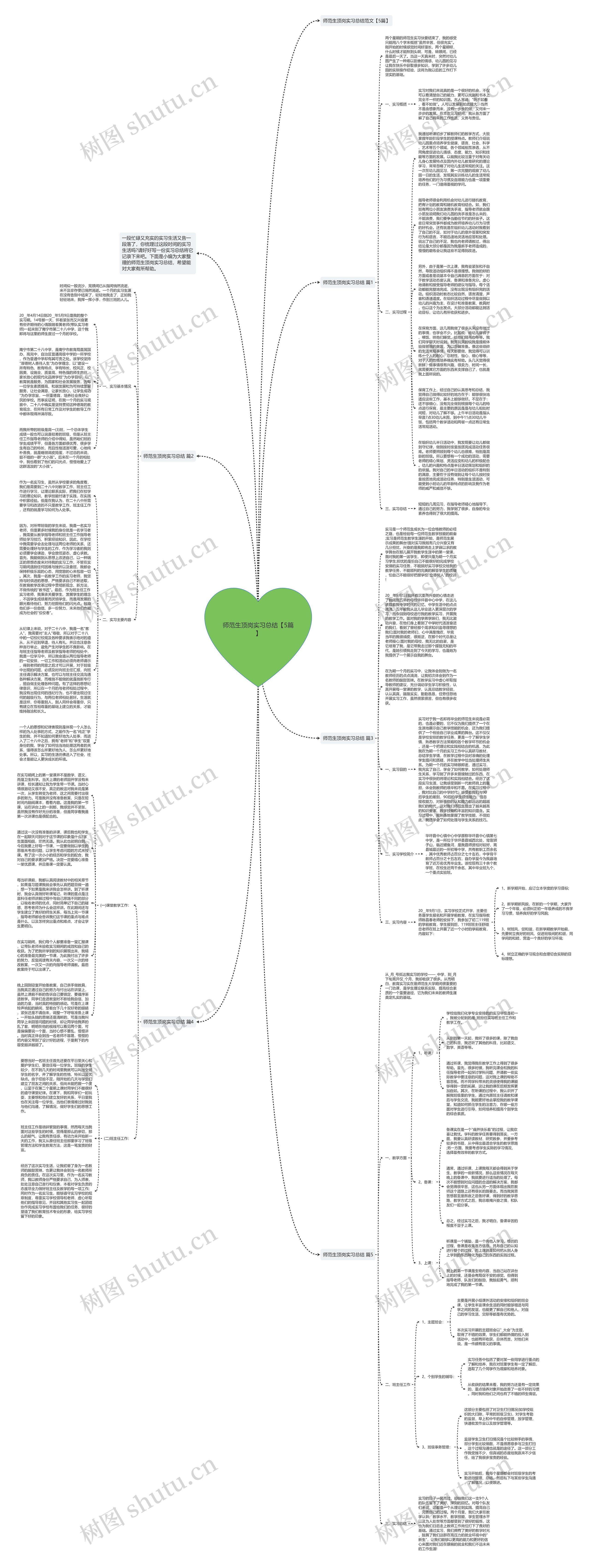师范生顶岗实习总结【5篇】思维导图高清图 师范生顶岗实习总结【5篇】思维导图