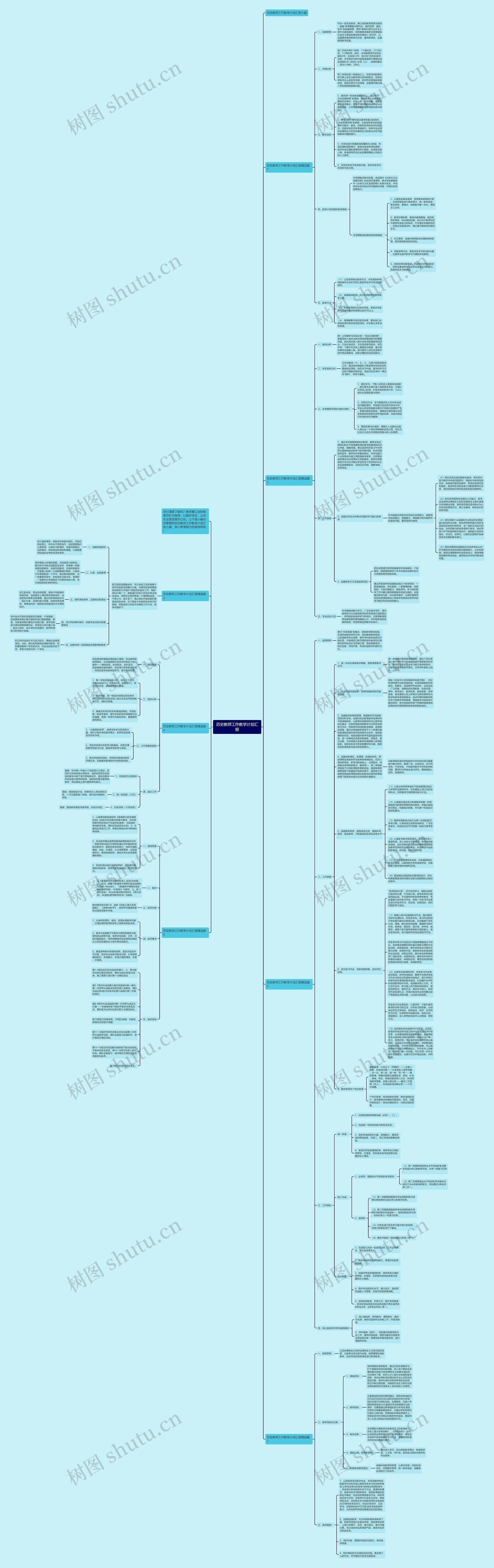 历史教师工作教学计划汇报思维导图