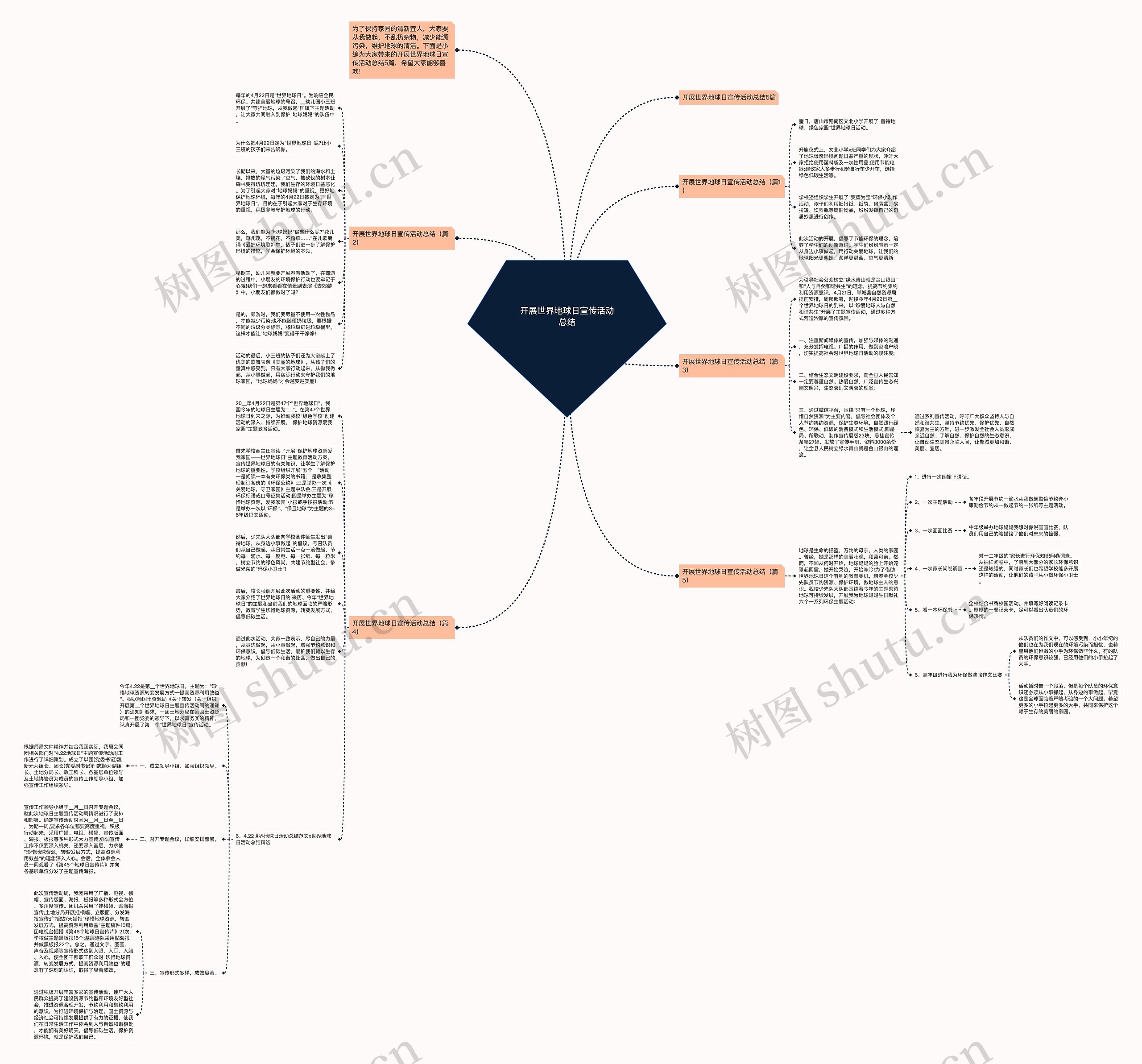 开展世界地球日宣传活动总结思维导图