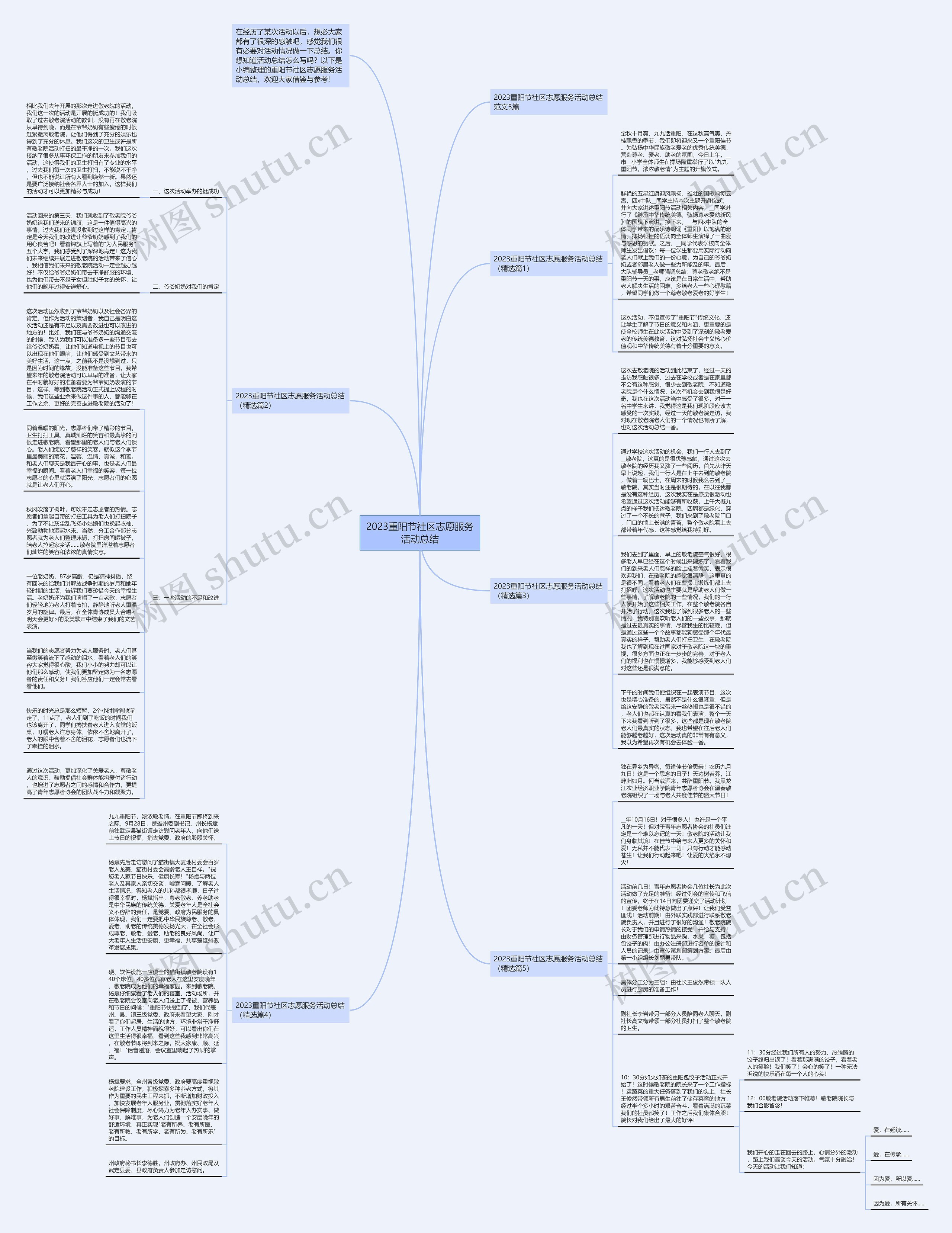 2023重阳节社区志愿服务活动总结思维导图