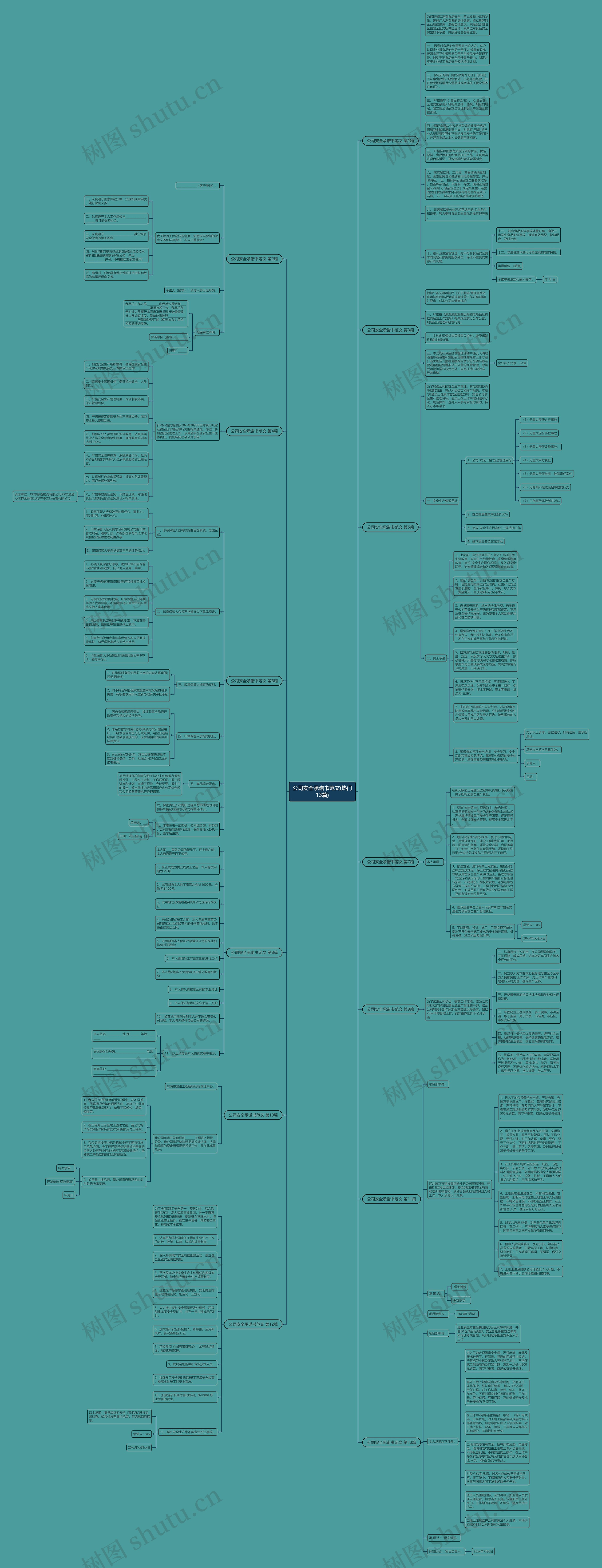 公司安全承诺书范文(热门13篇)思维导图