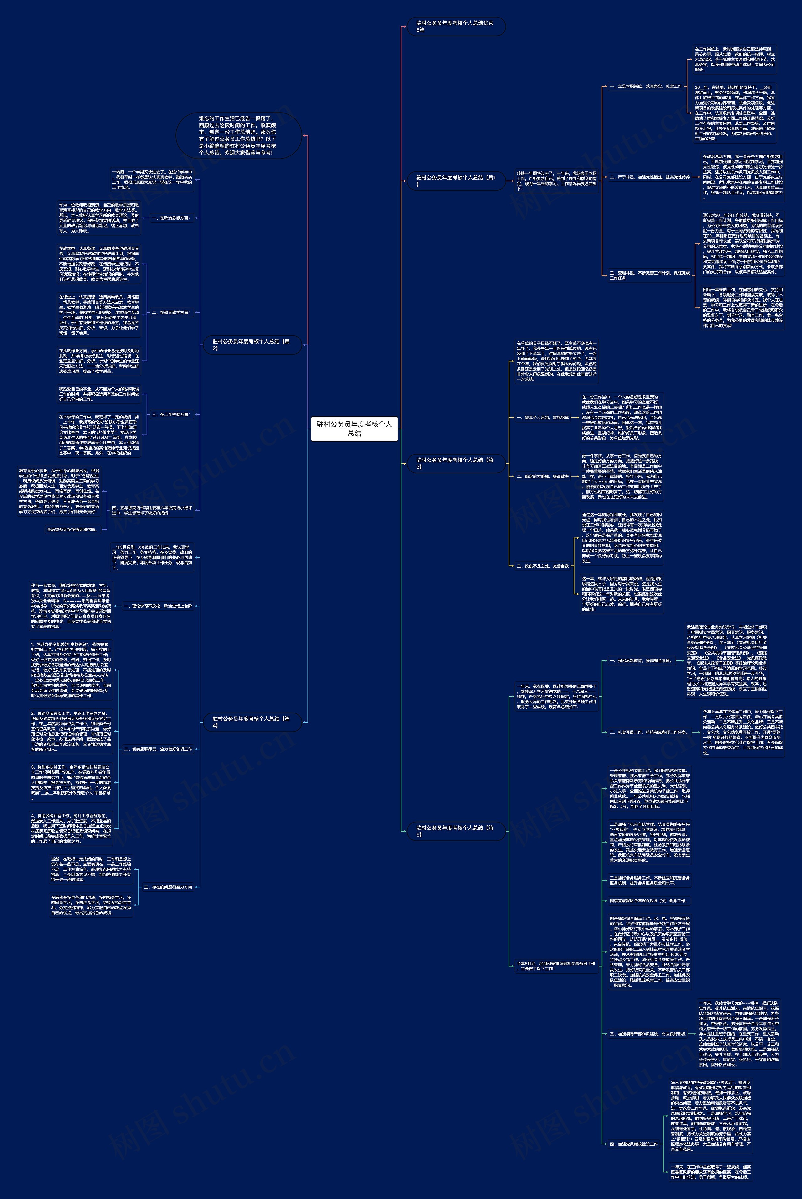 驻村公务员年度考核个人总结思维导图