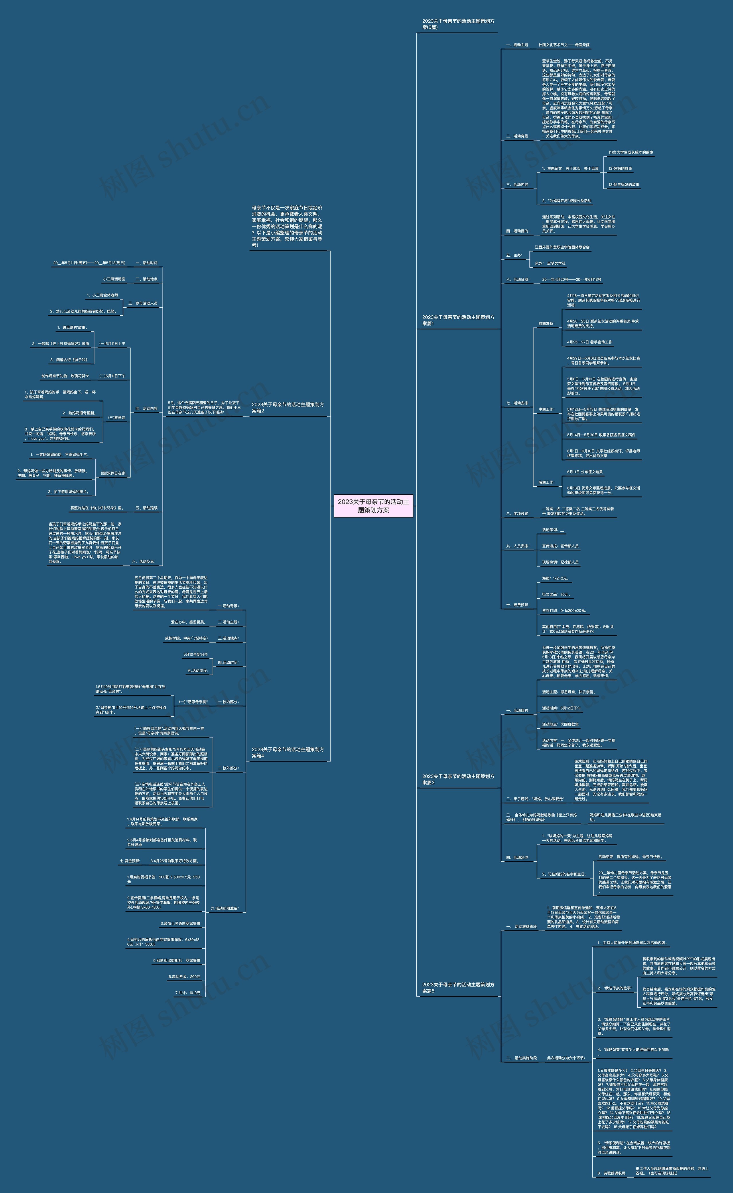 2023关于母亲节的活动主题策划方案思维导图
