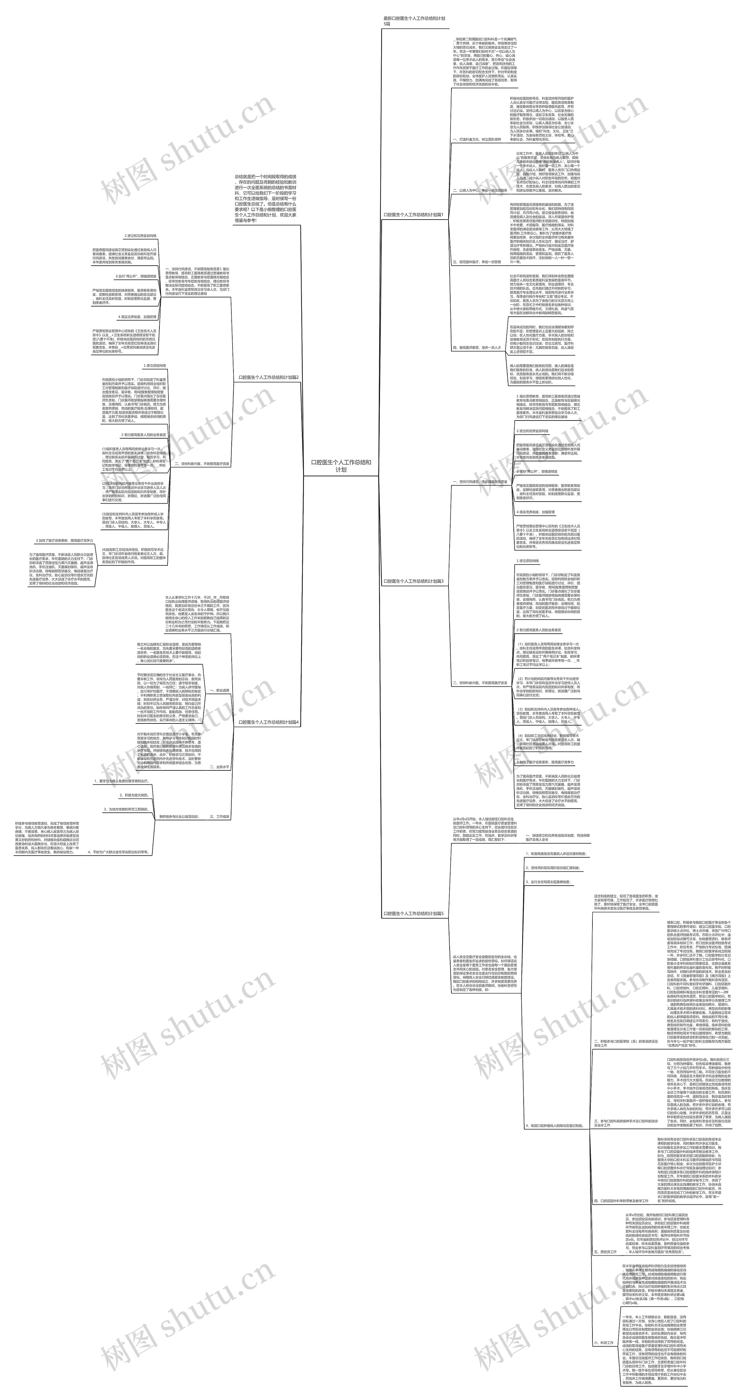 口腔医生个人工作总结和计划思维导图