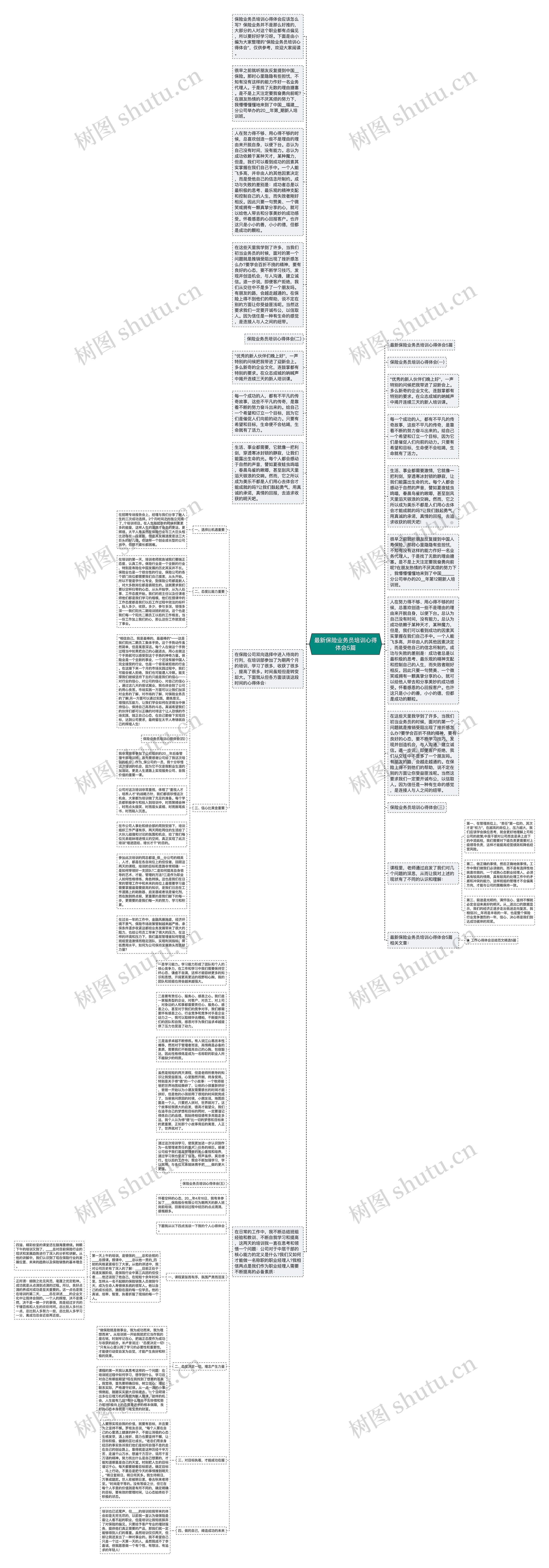最新保险业务员培训心得体会5篇思维导图