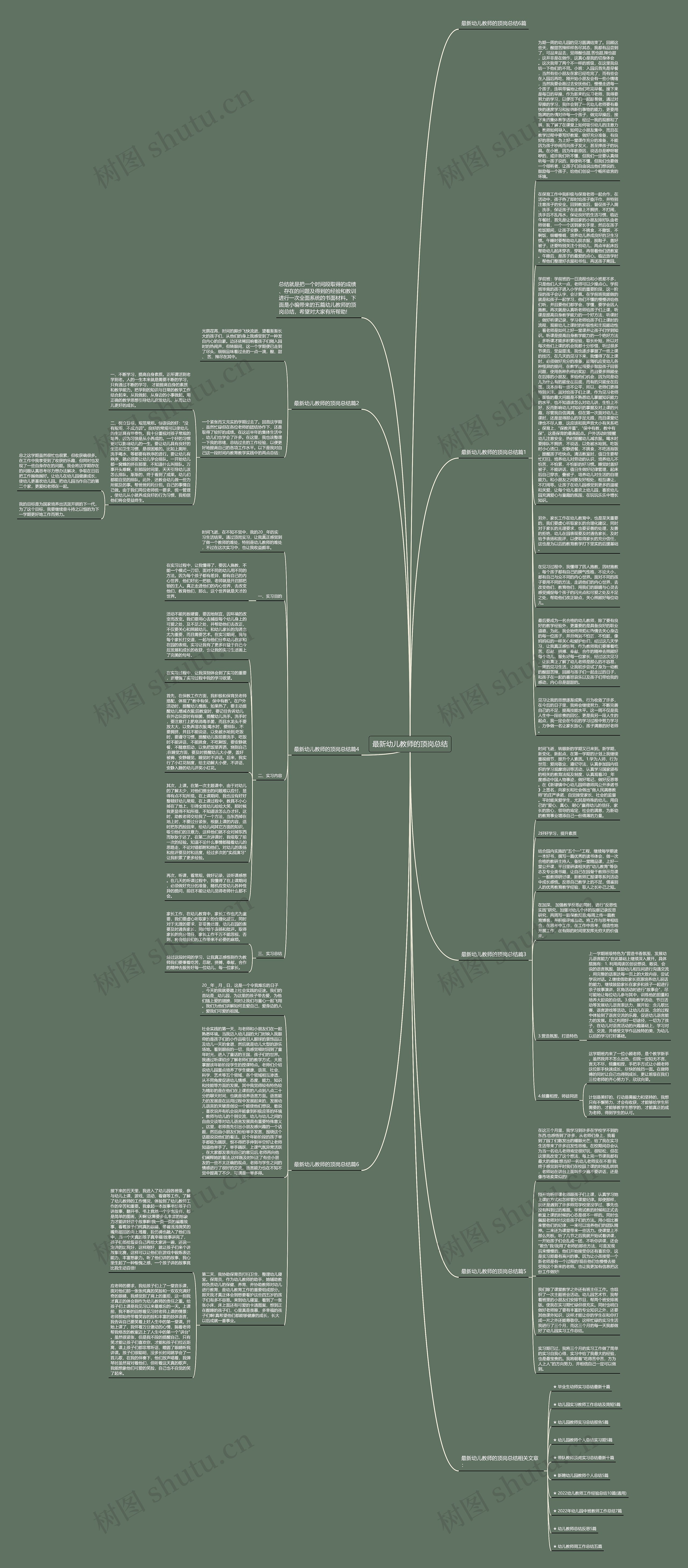 最新幼儿教师的顶岗总结思维导图