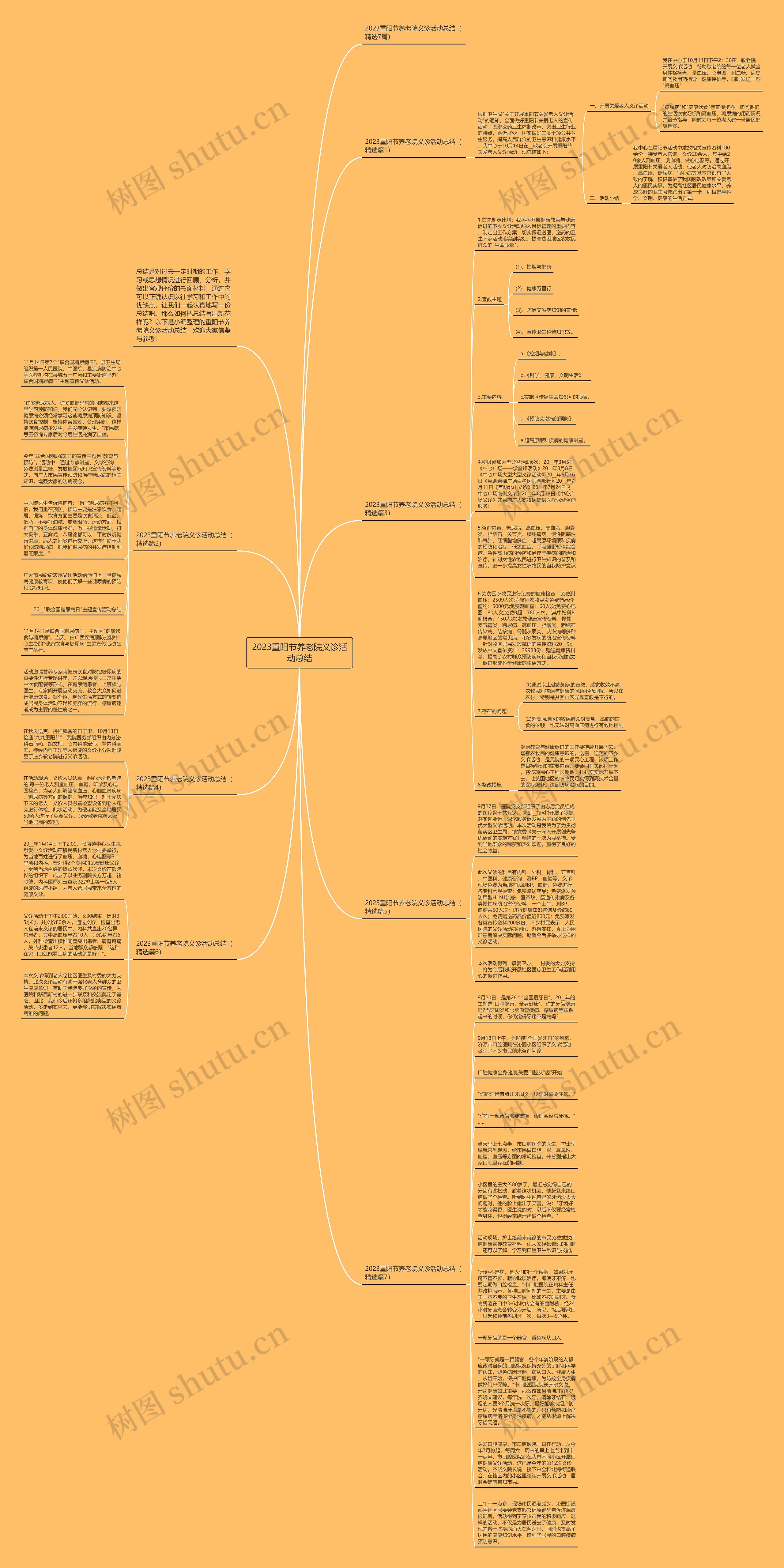 2023重阳节养老院义诊活动总结思维导图
