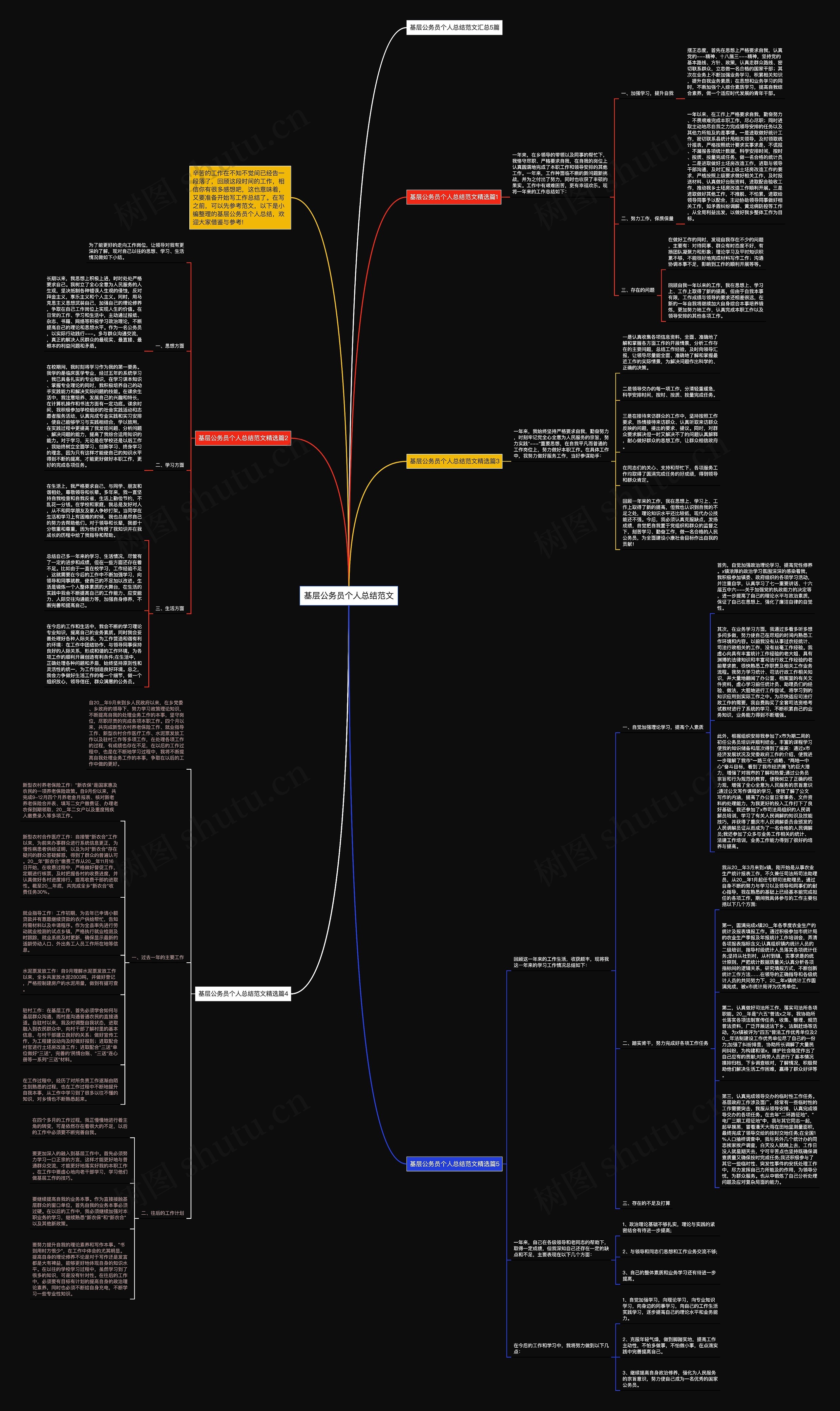 基层公务员个人总结范文思维导图