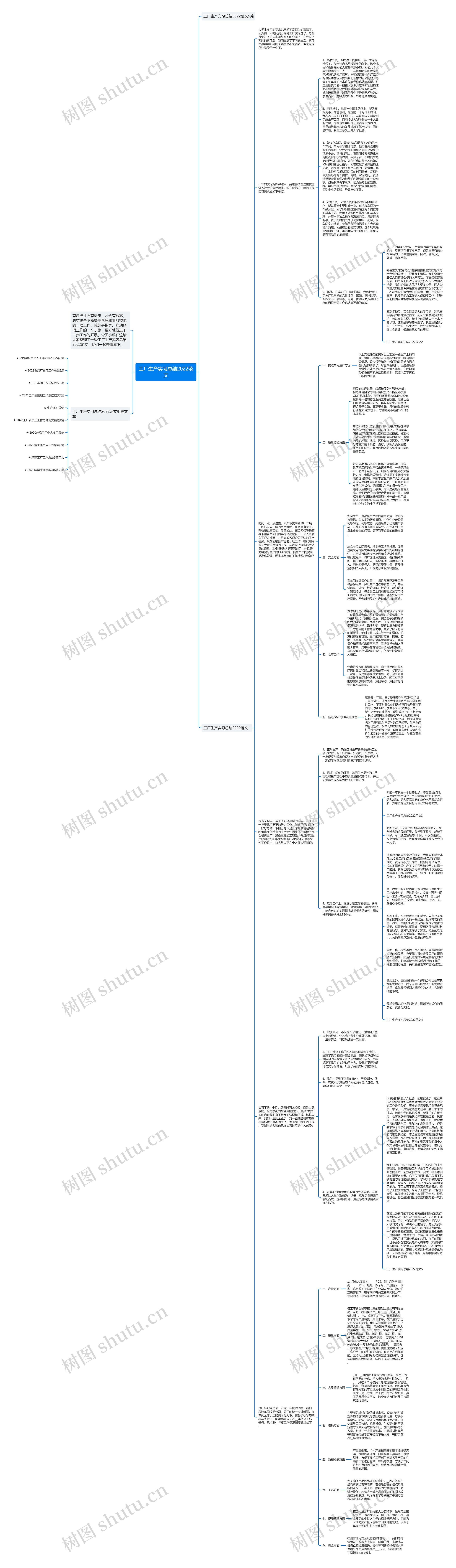 工厂生产实习总结2022范文思维导图