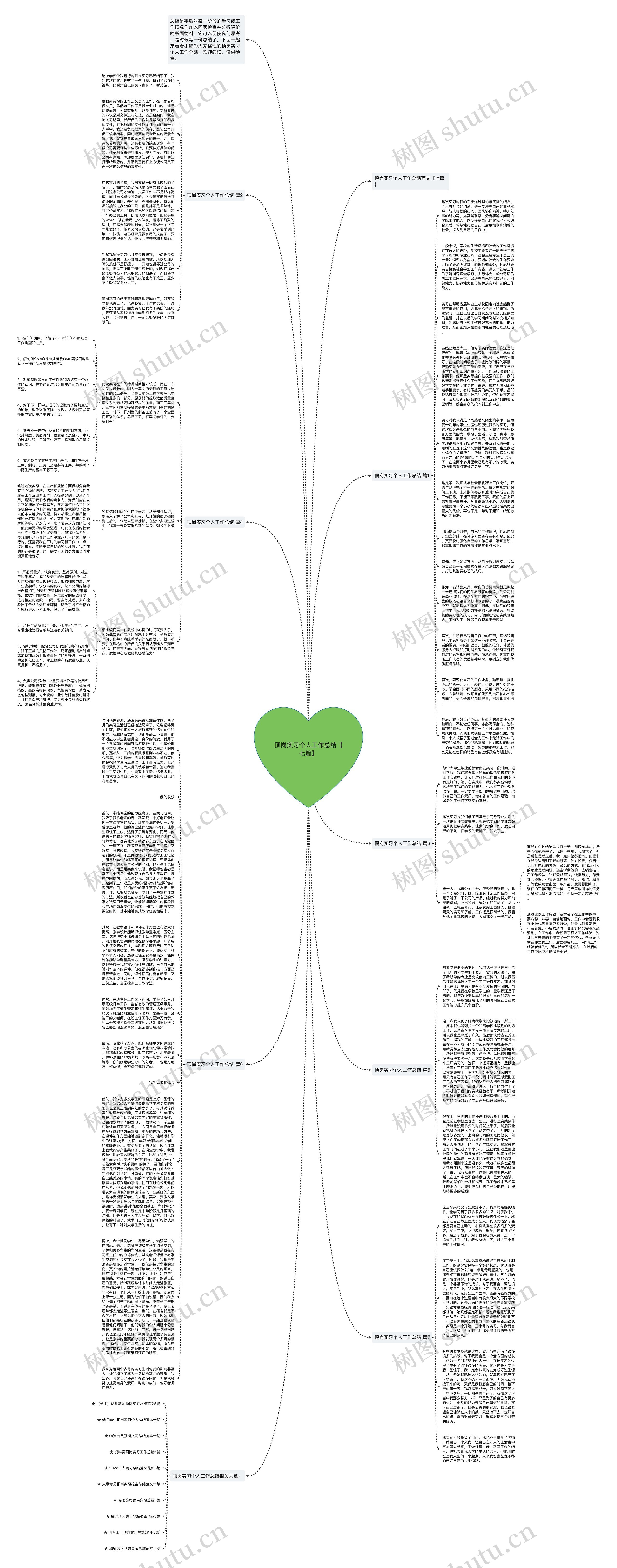 顶岗实习个人工作总结【七篇】思维导图
