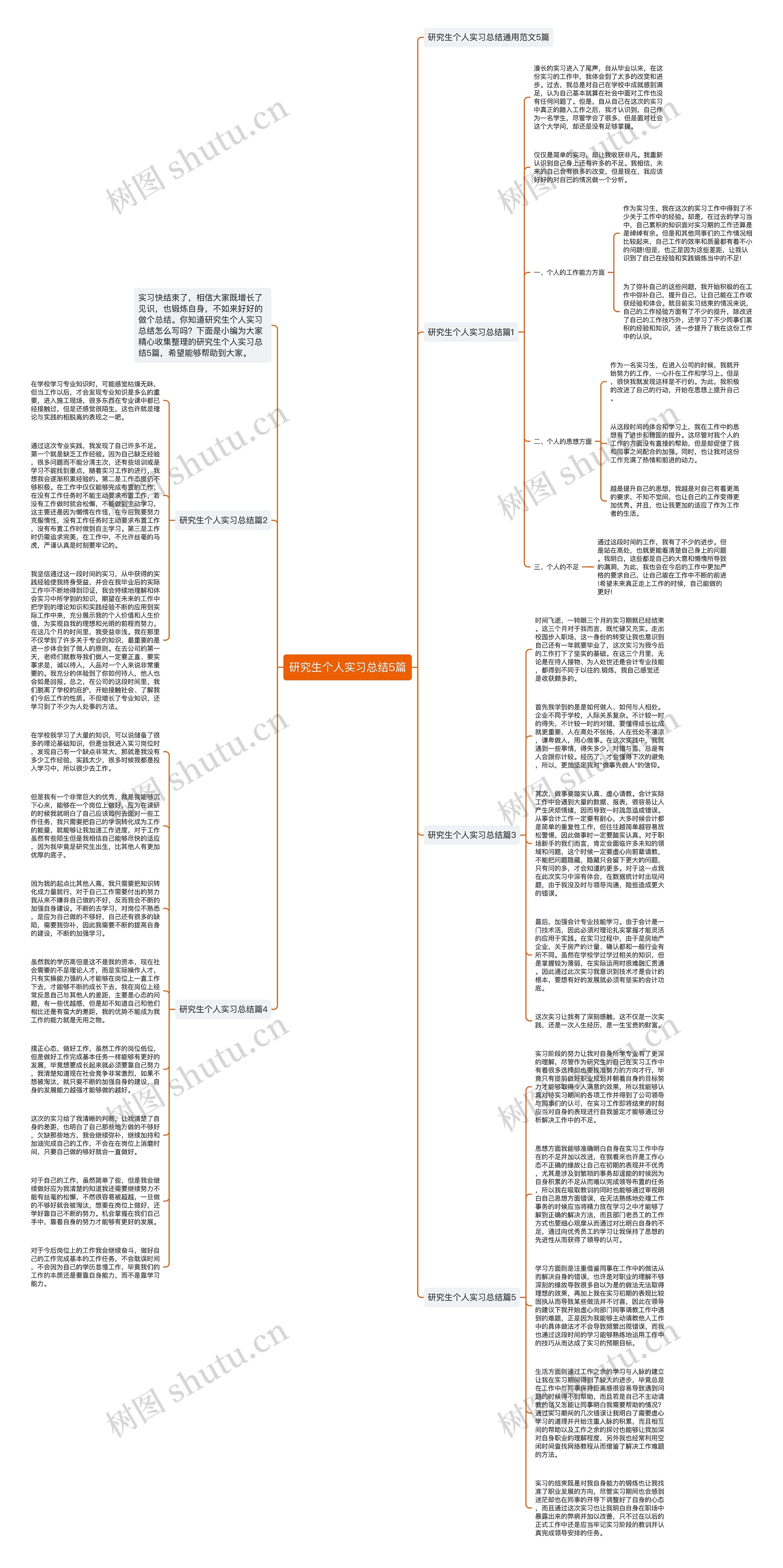研究生个人实习总结5篇思维导图