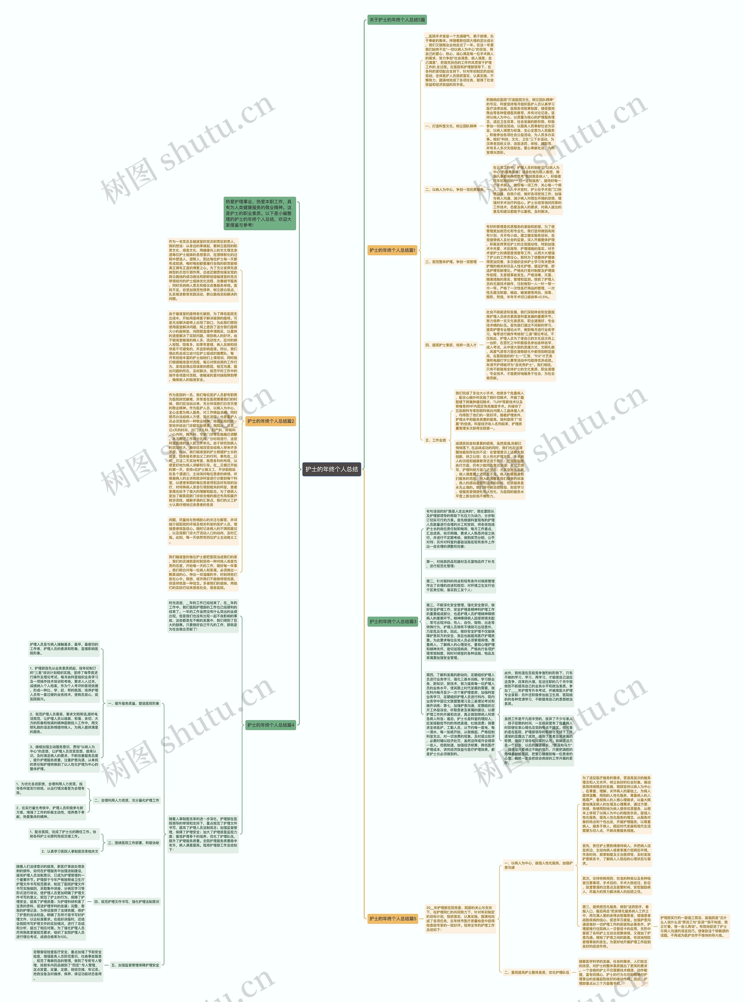 护士的年终个人总结思维导图