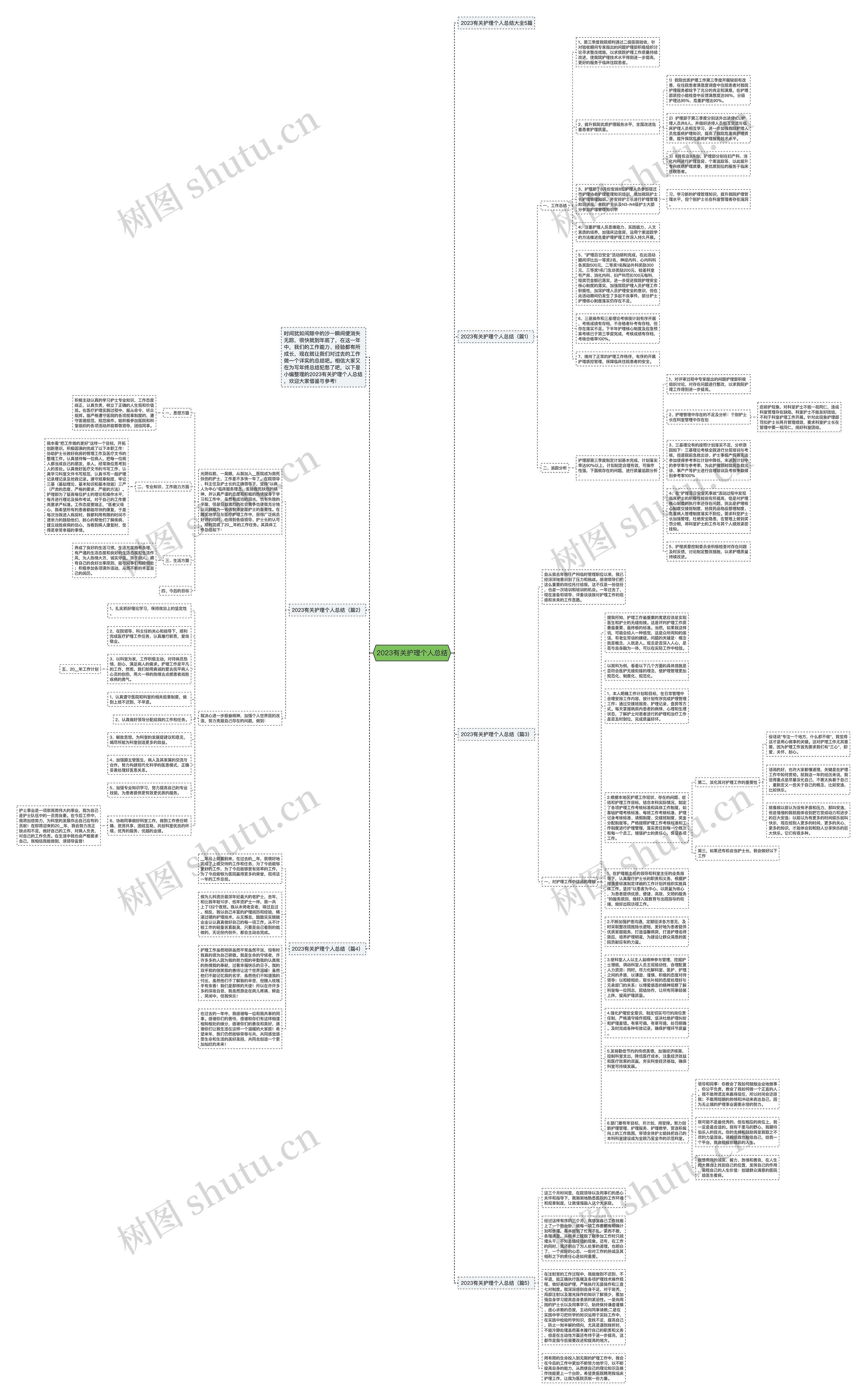 2023有关护理个人总结思维导图