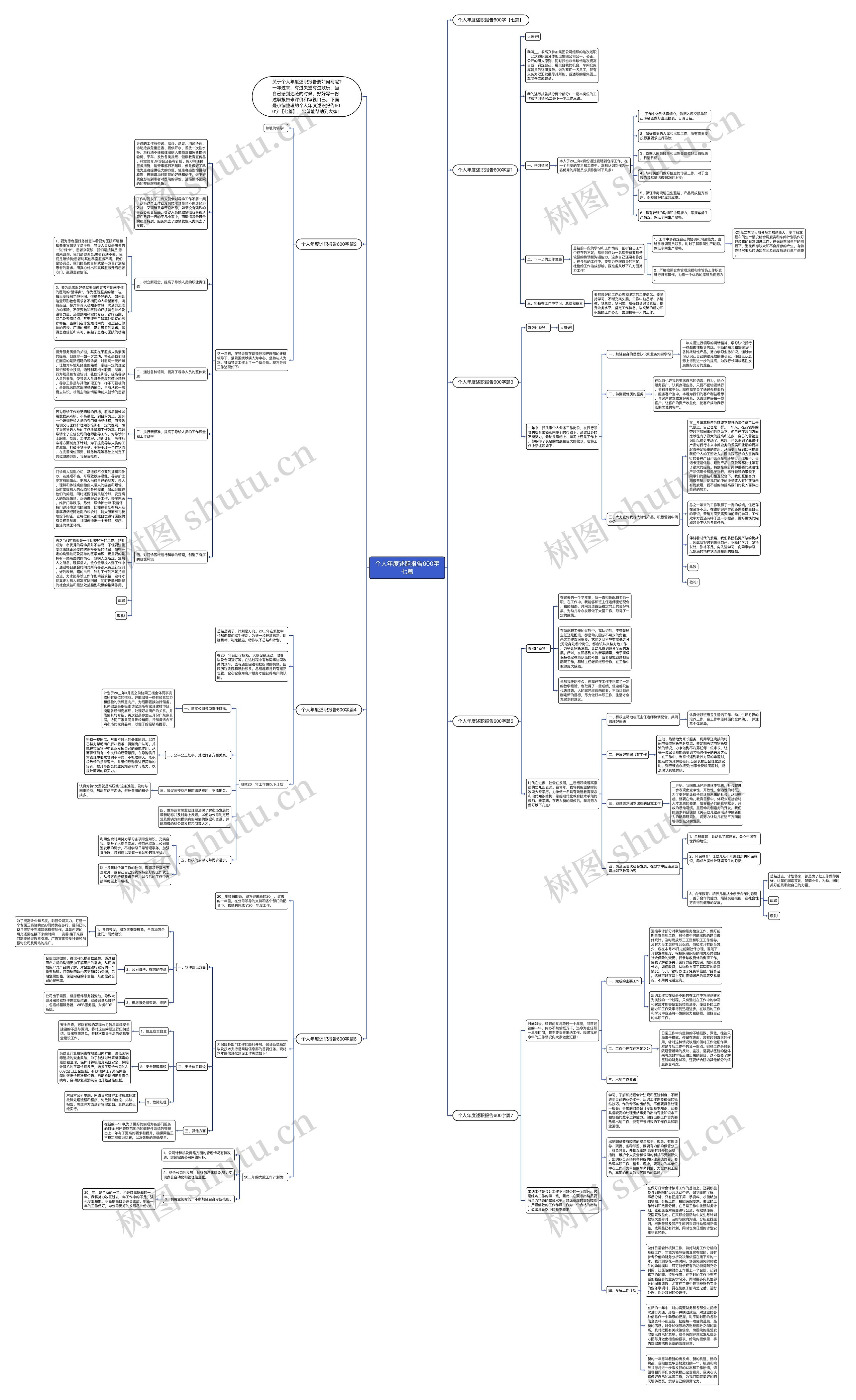 个人年度述职报告600字七篇思维导图