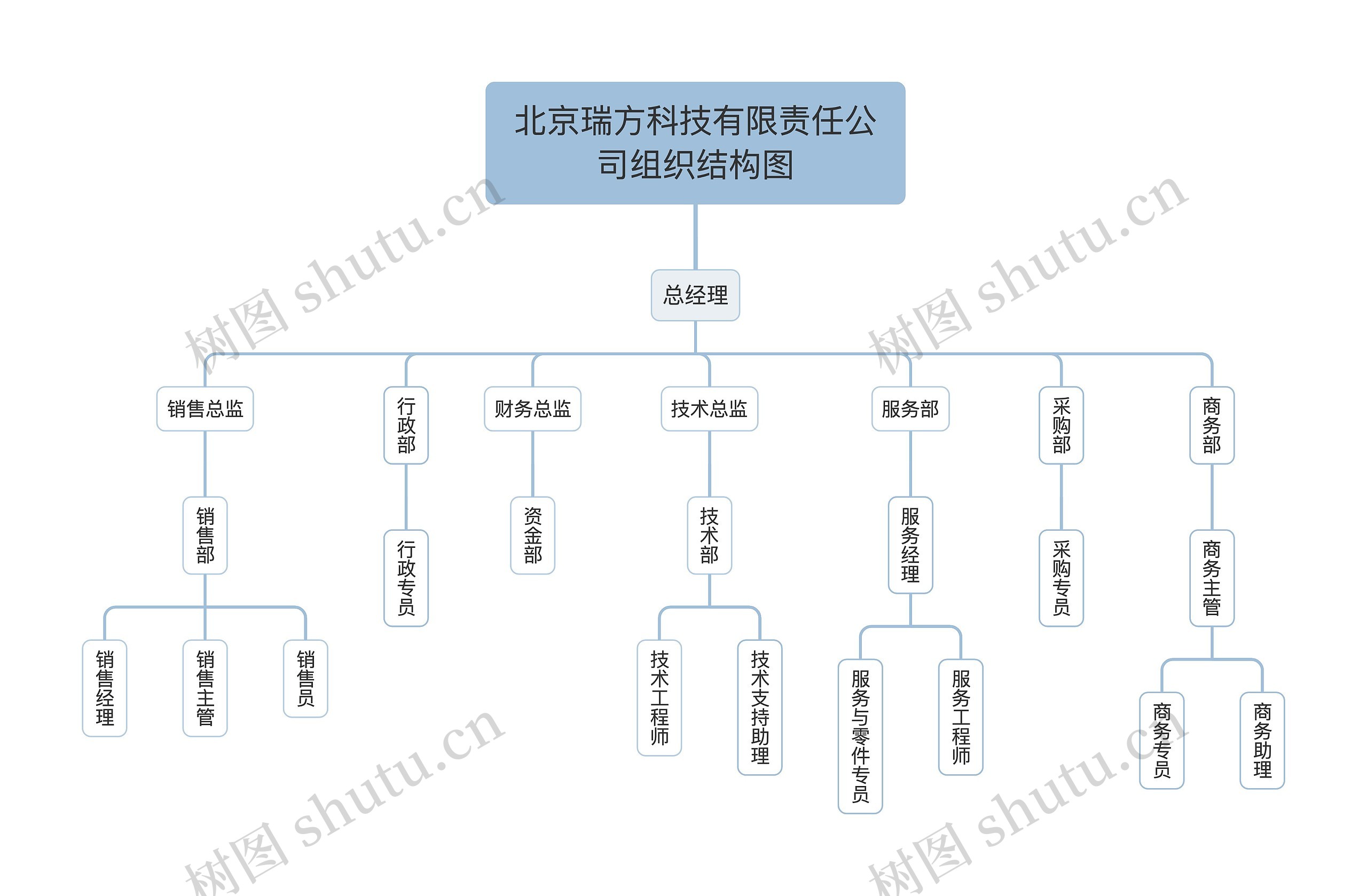 北京瑞方科技有限责任公司组织结构图思维导图