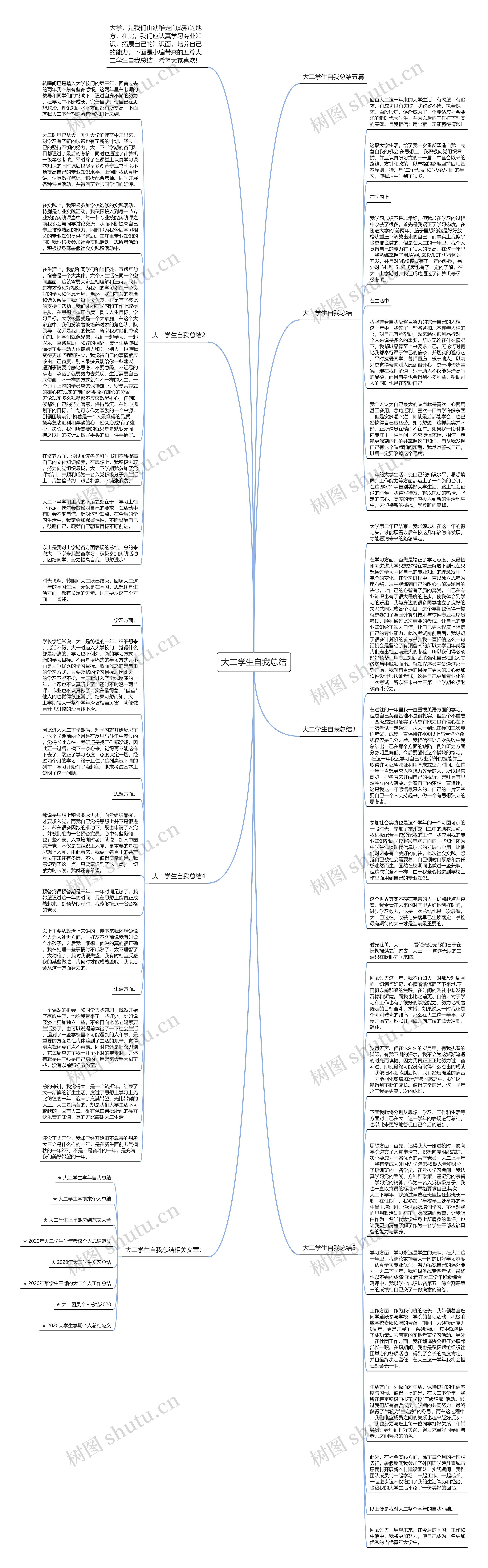 大二学生自我总结思维导图