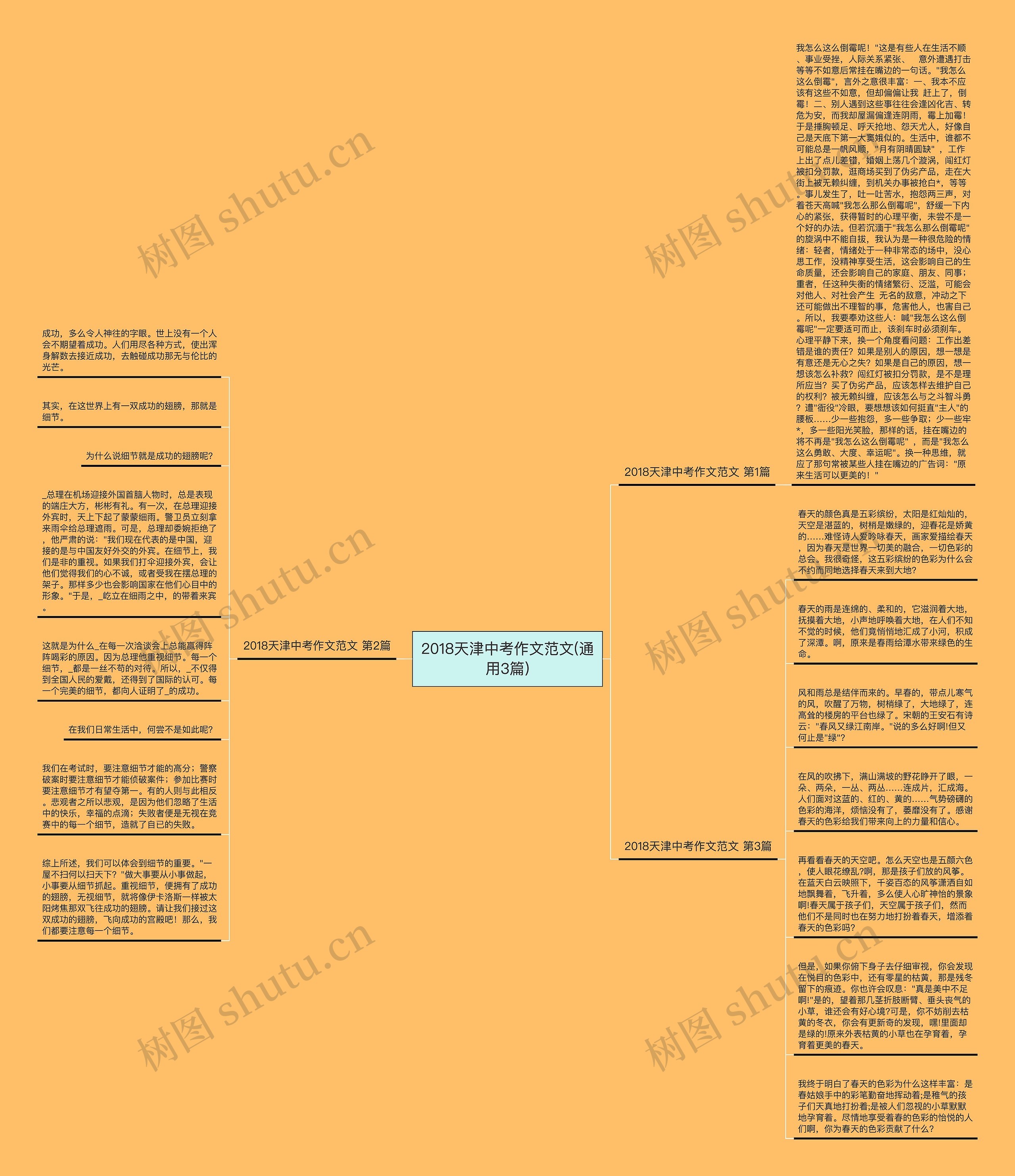 2018天津中考作文范文(通用3篇)思维导图