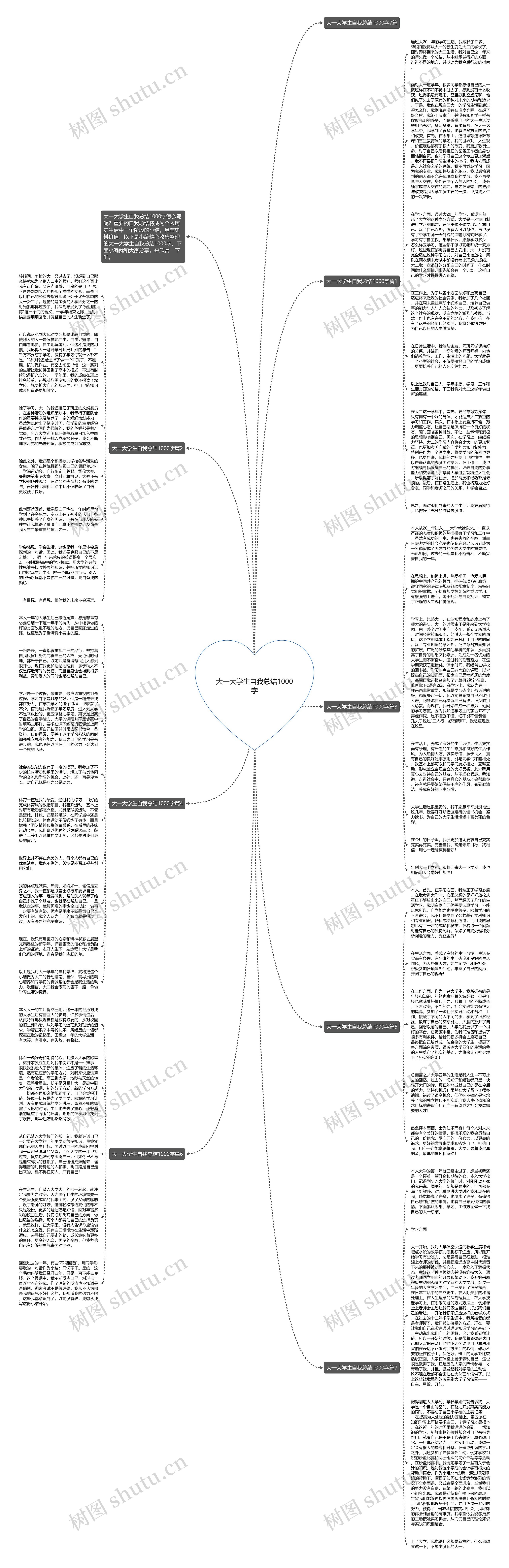 大一大学生自我总结1000字思维导图