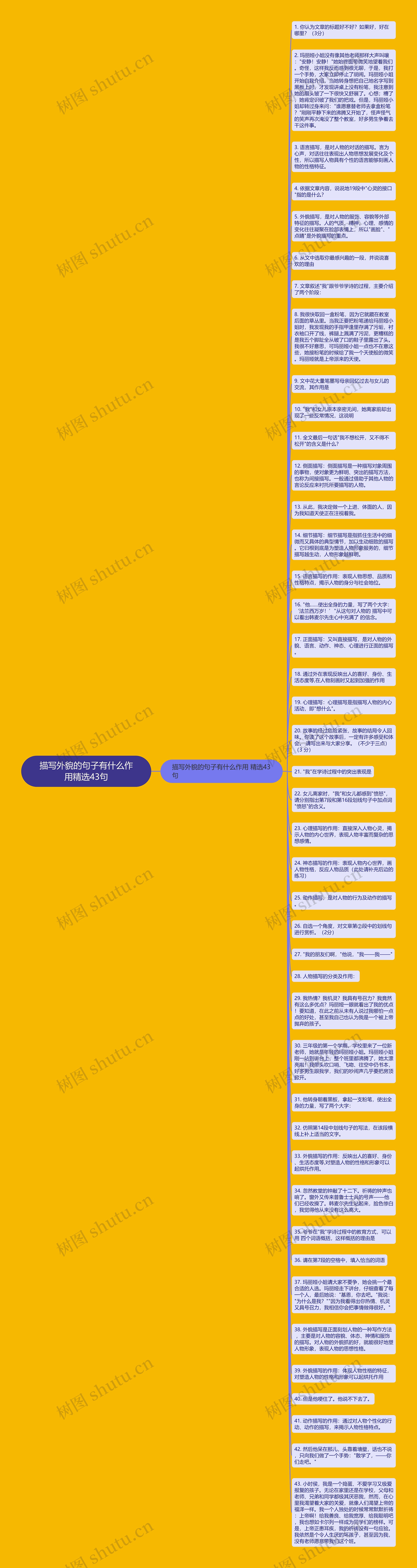 描写外貌的句子有什么作用精选43句思维导图