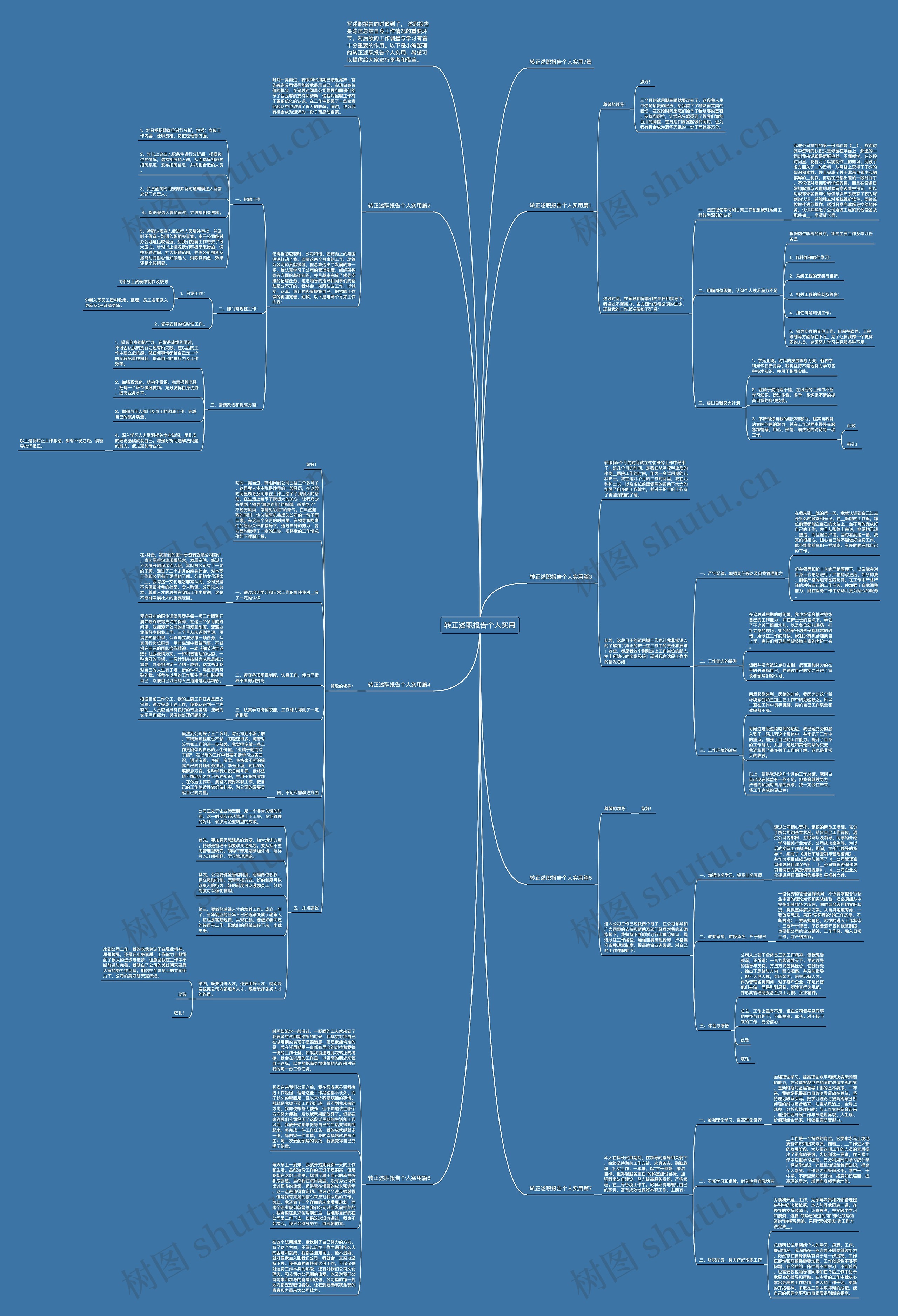 转正述职报告个人实用思维导图
