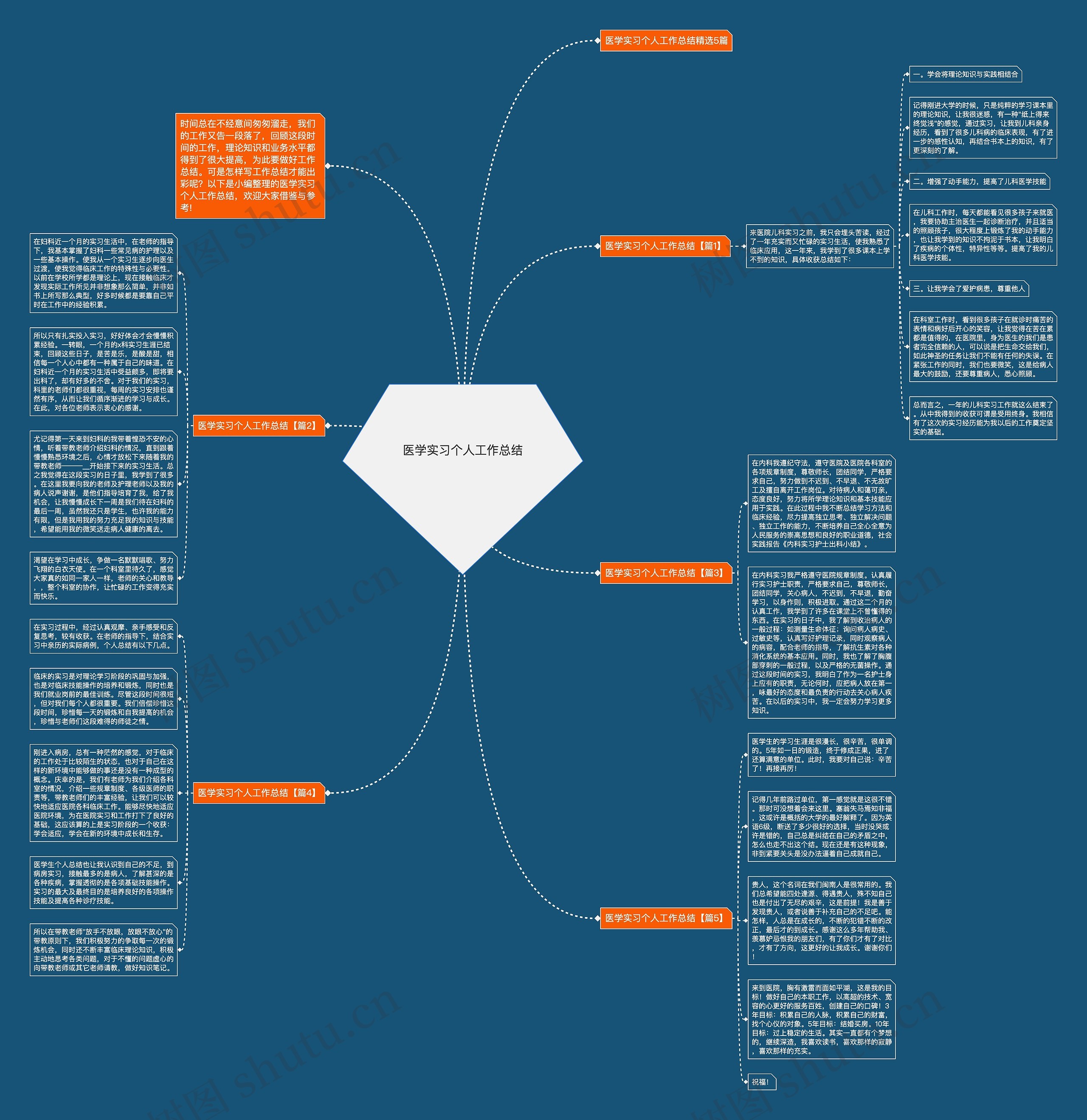 医学实习个人工作总结思维导图