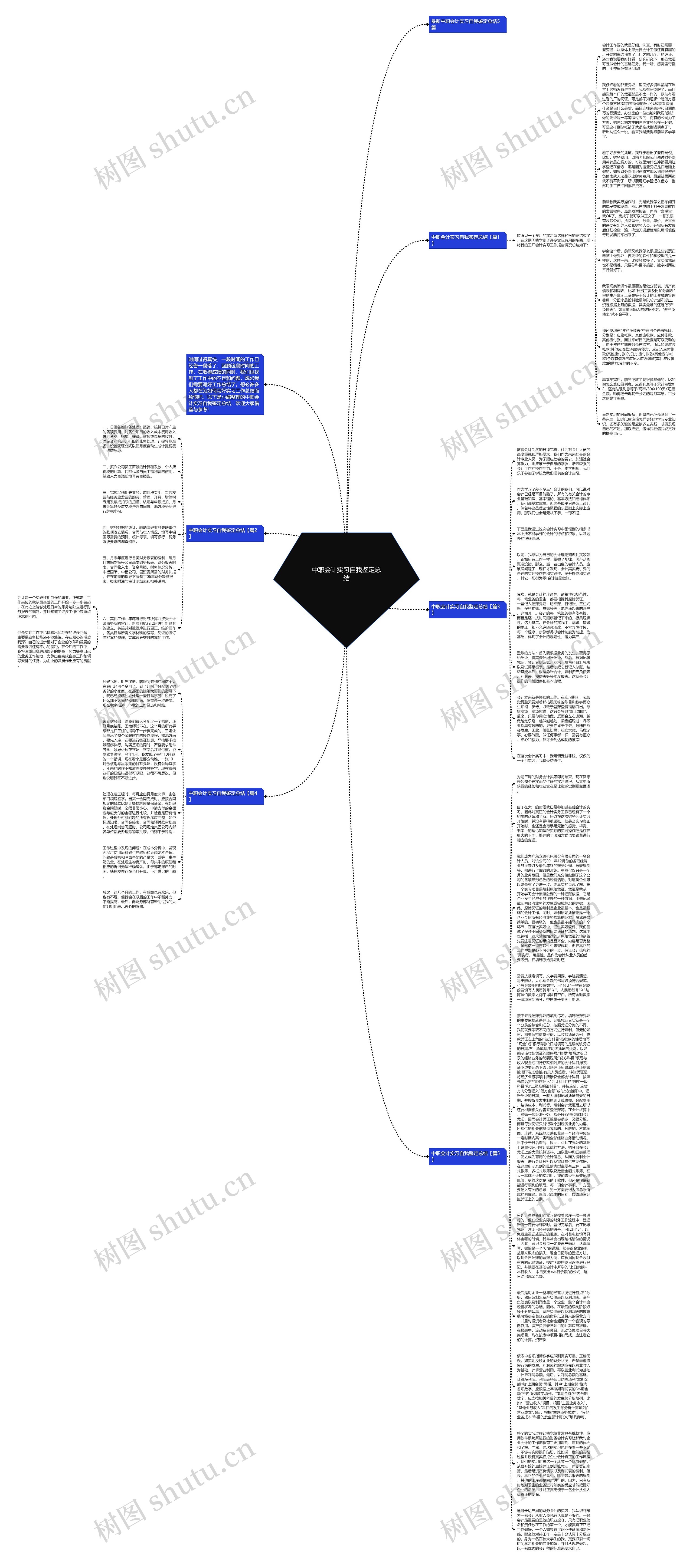 中职会计实习自我鉴定总结思维导图