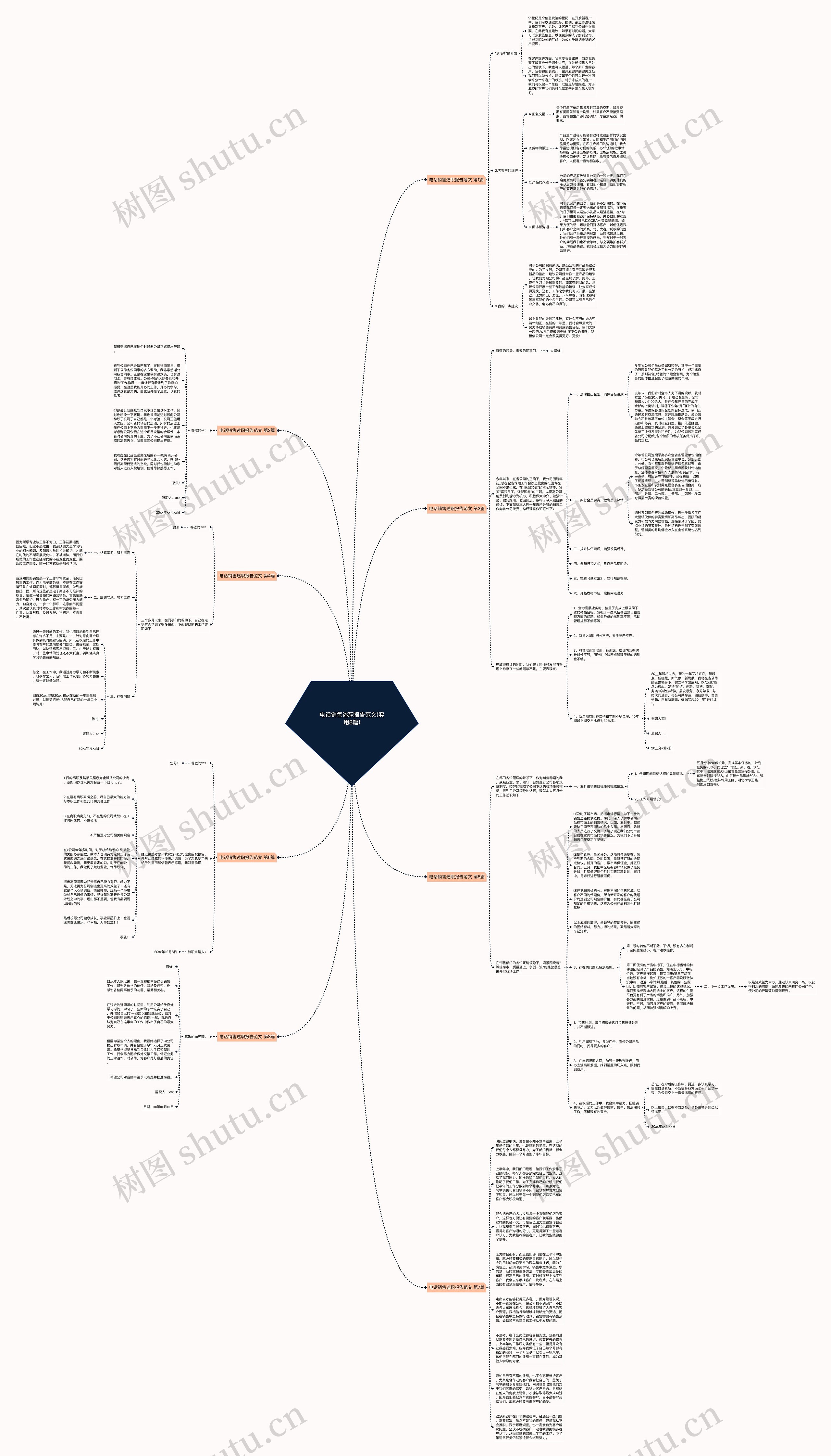 电话销售述职报告范文(实用8篇)思维导图