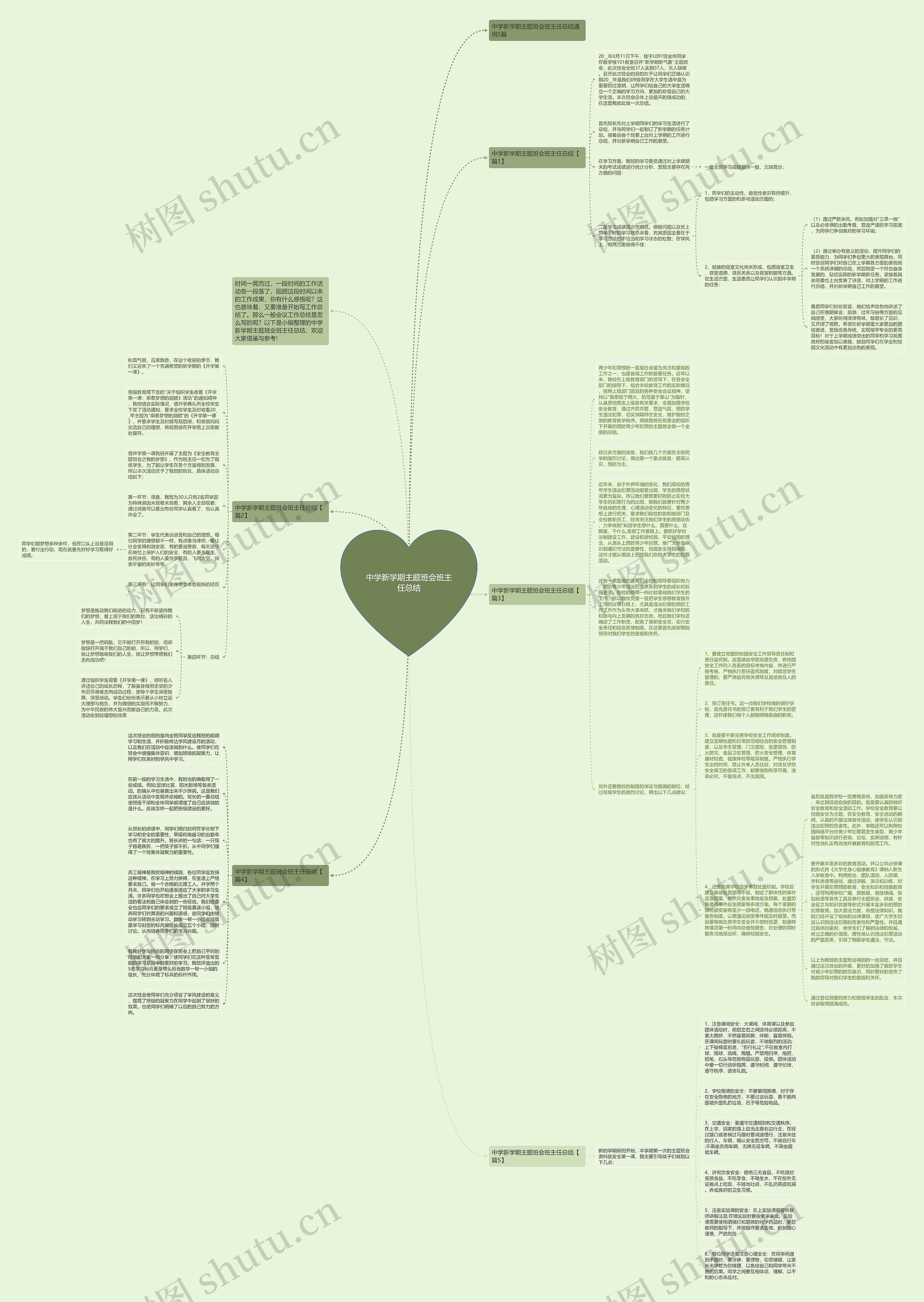 中学新学期主题班会班主任总结思维导图