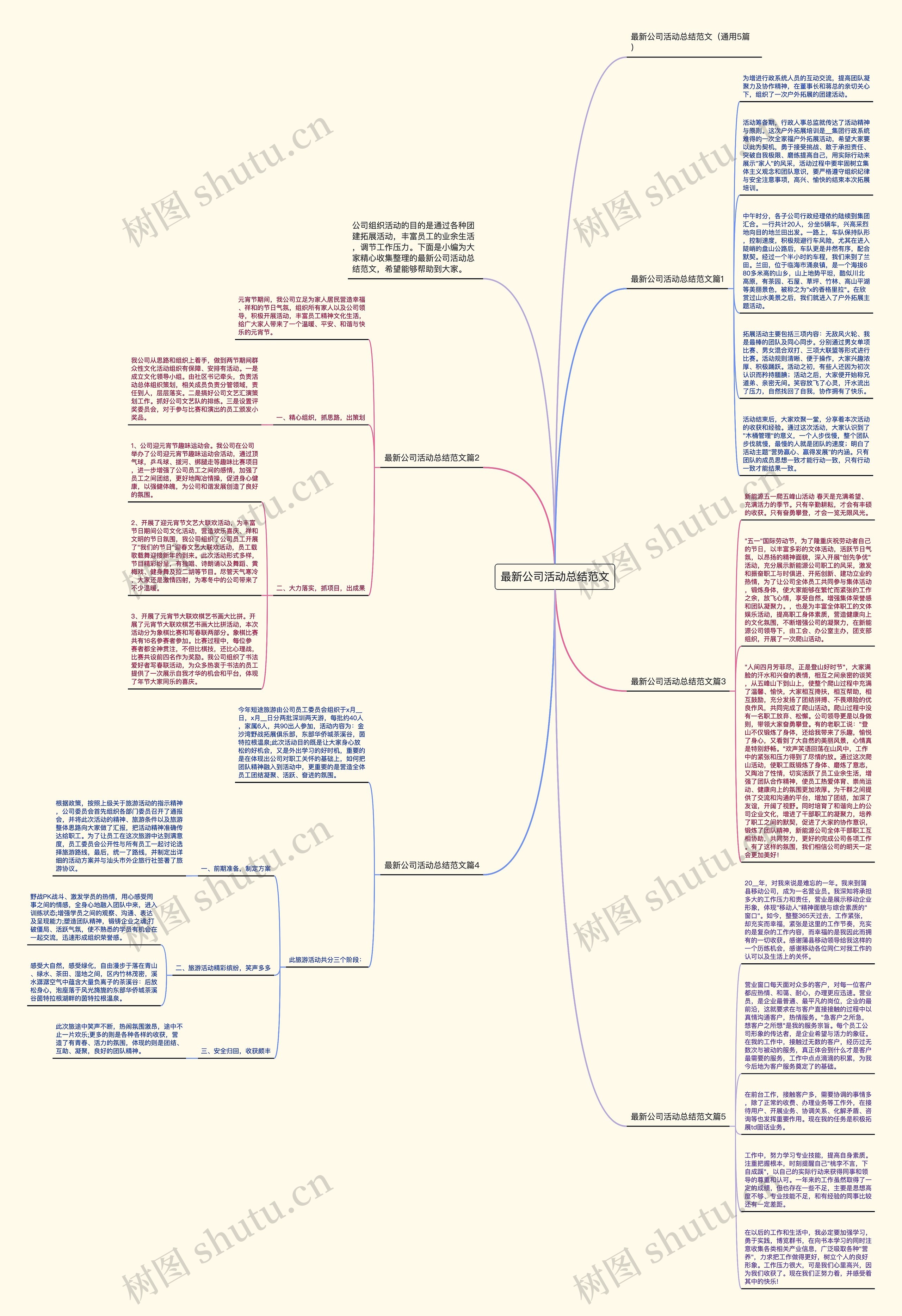 最新公司活动总结范文思维导图