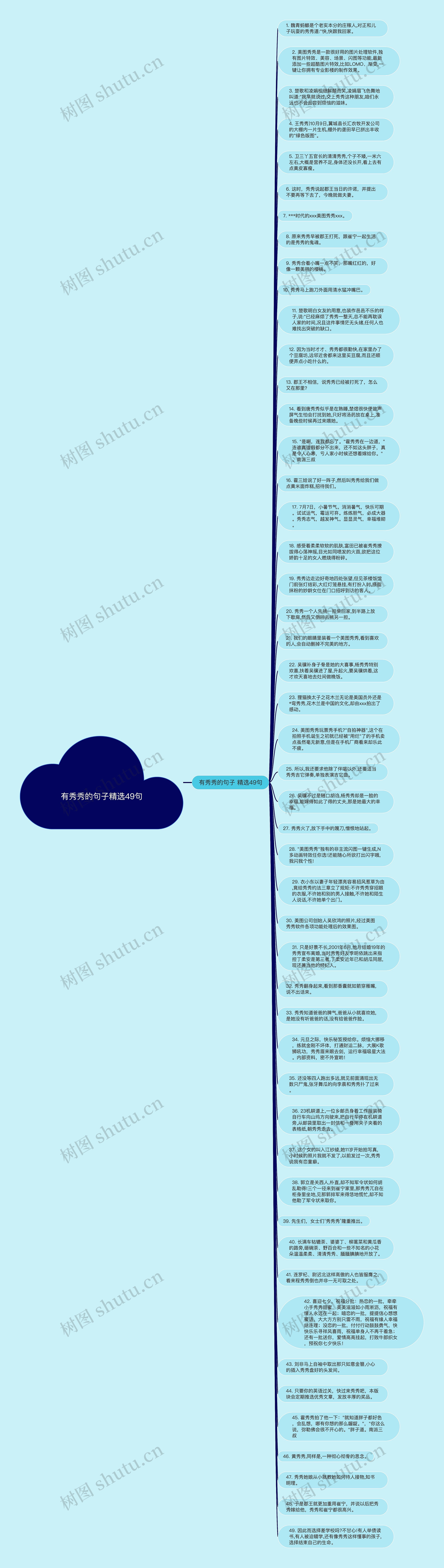 有秀秀的句子精选49句思维导图
