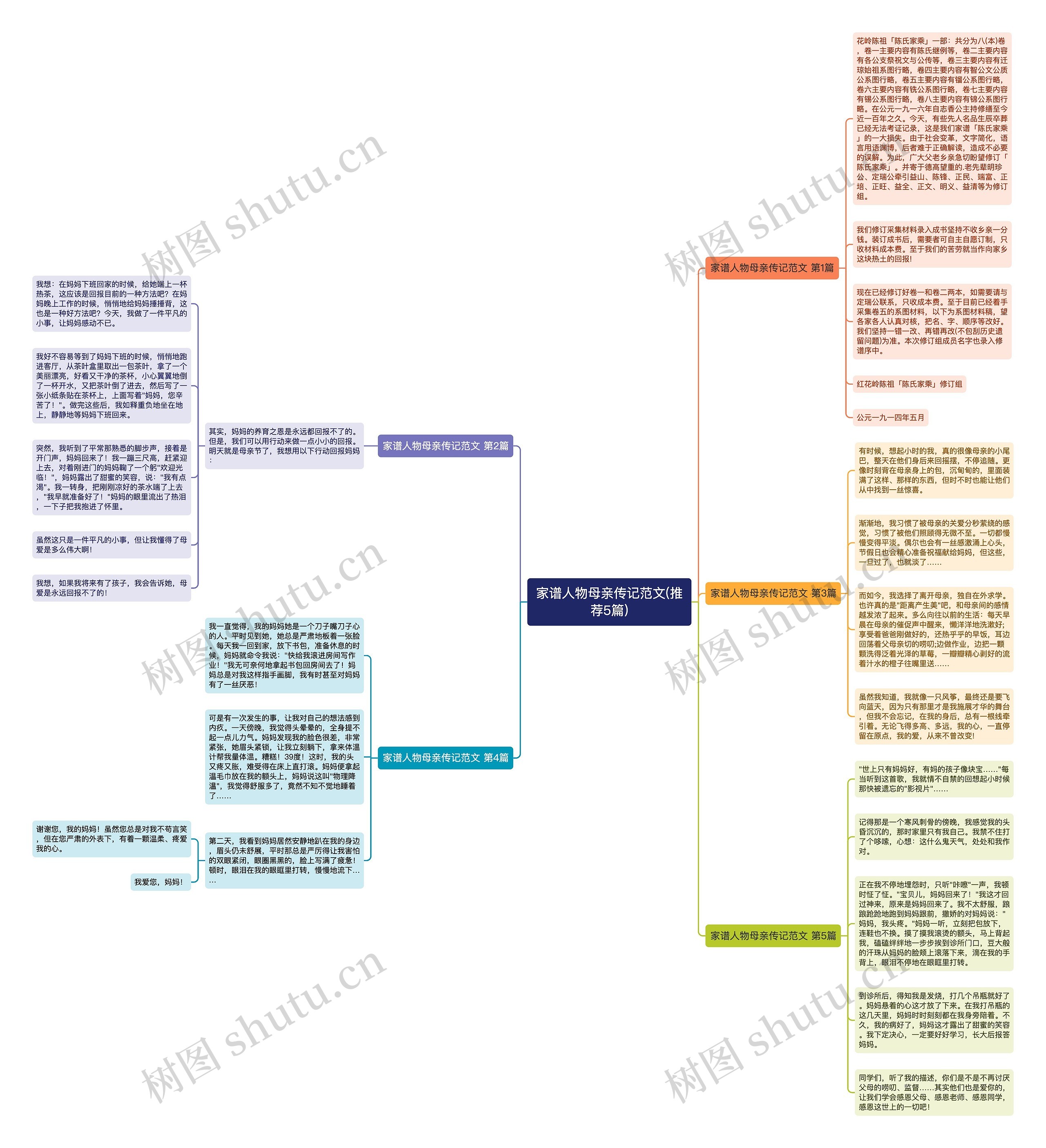 家谱人物母亲传记范文(推荐5篇)思维导图