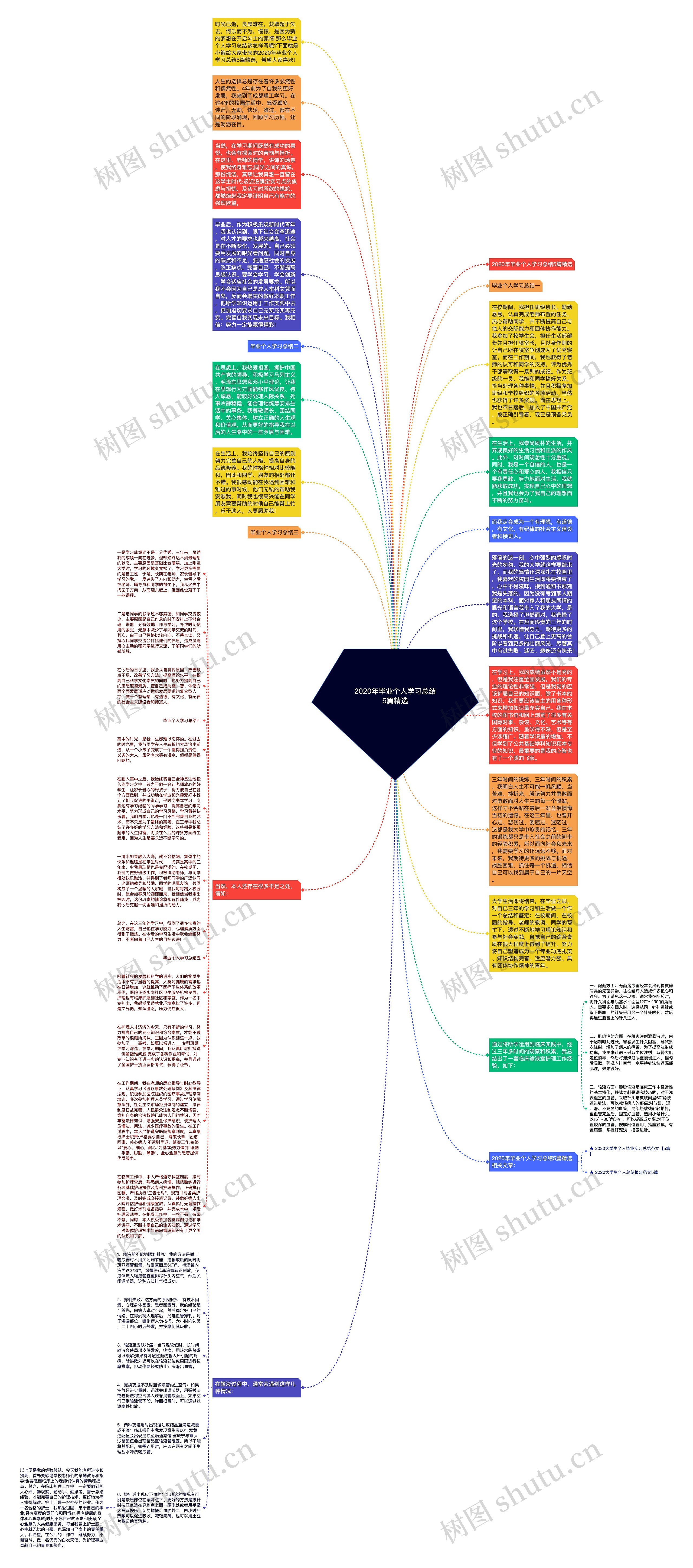 2020年毕业个人学习总结5篇精选思维导图