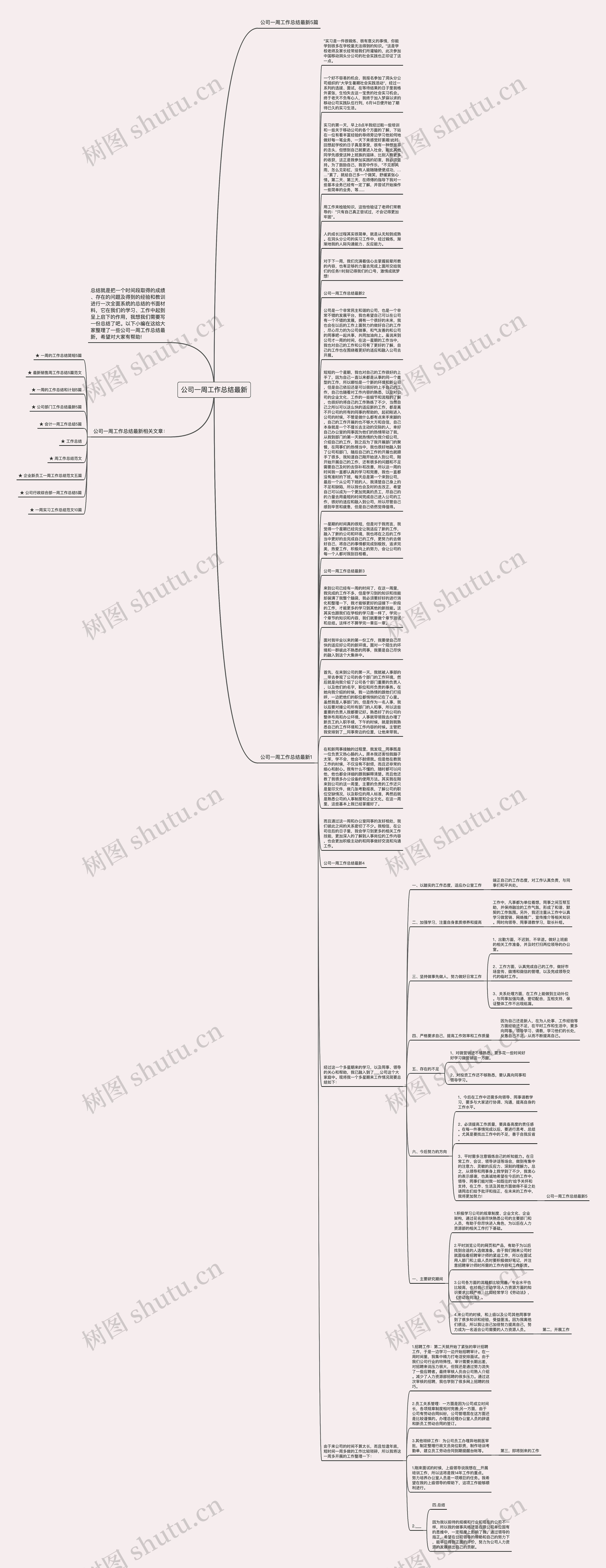 公司一周工作总结最新思维导图