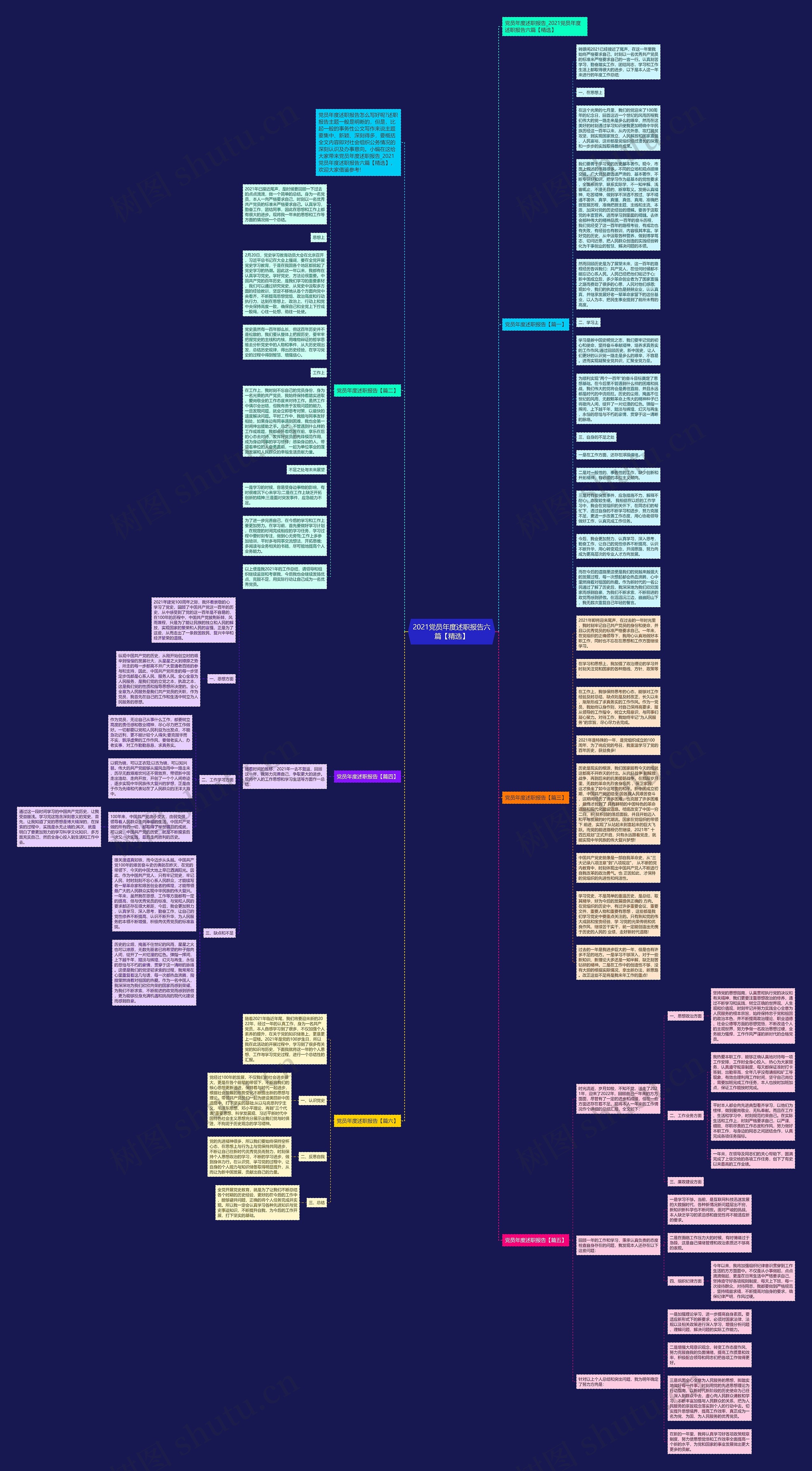 2021党员年度述职报告六篇【精选】思维导图