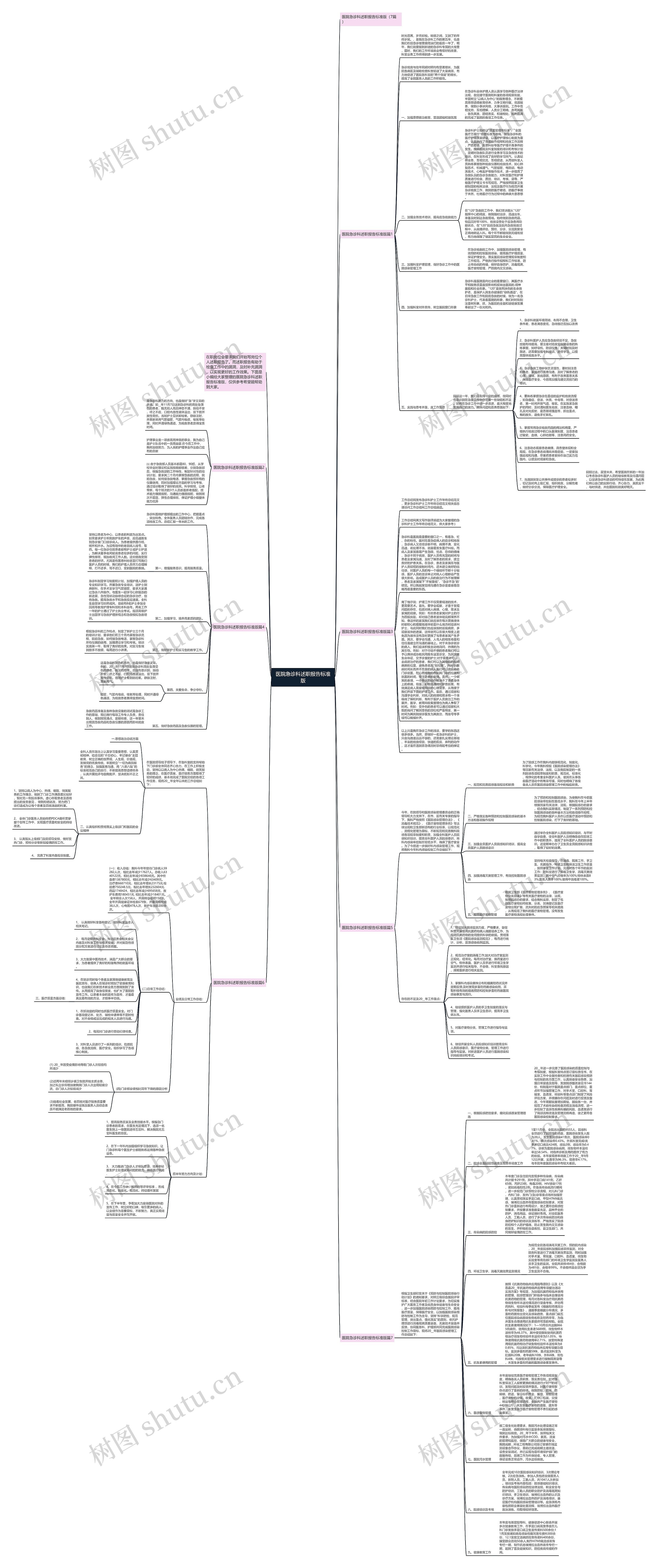 医院急诊科述职报告标准版思维导图