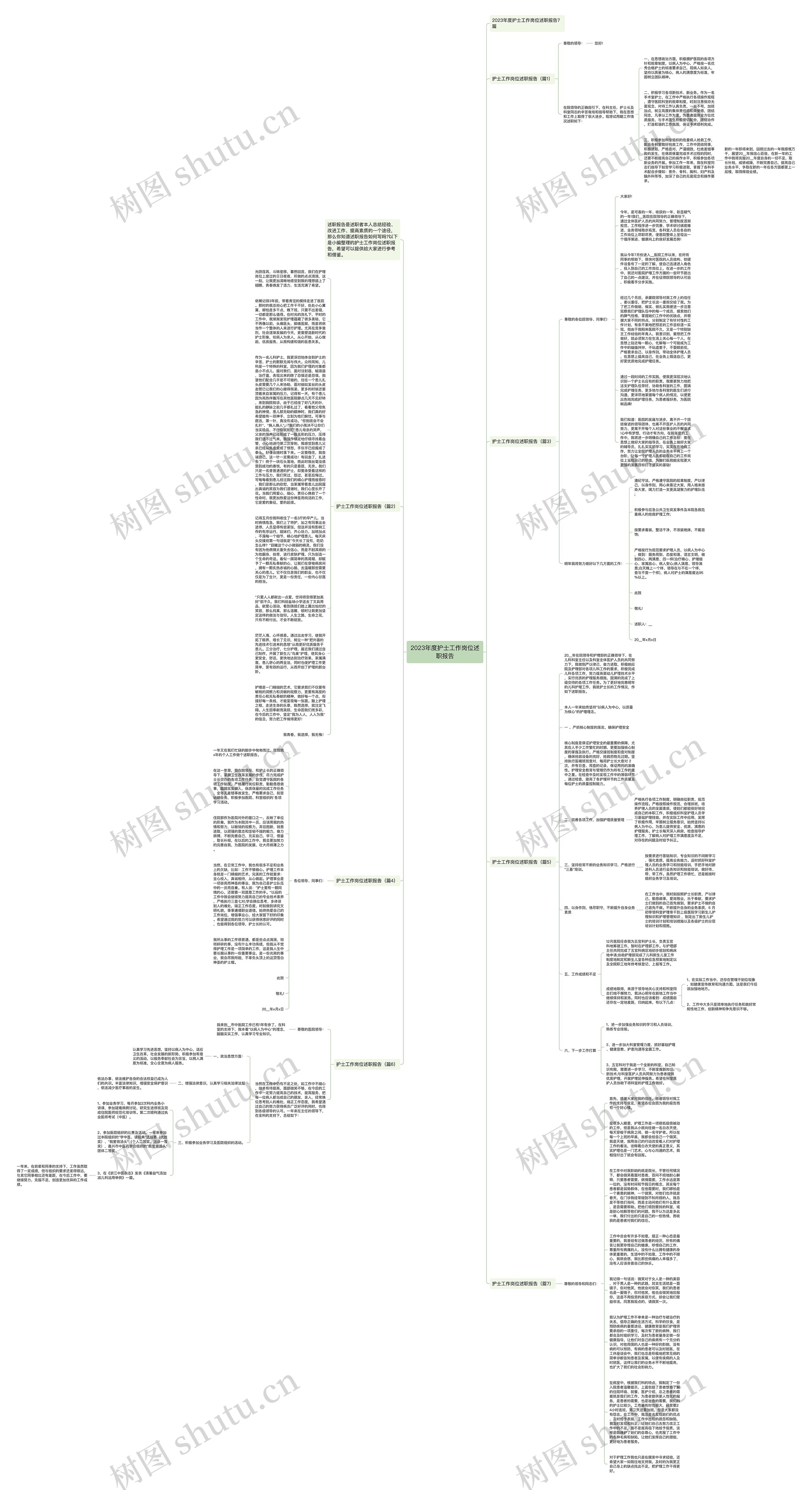 2023年度护士工作岗位述职报告思维导图