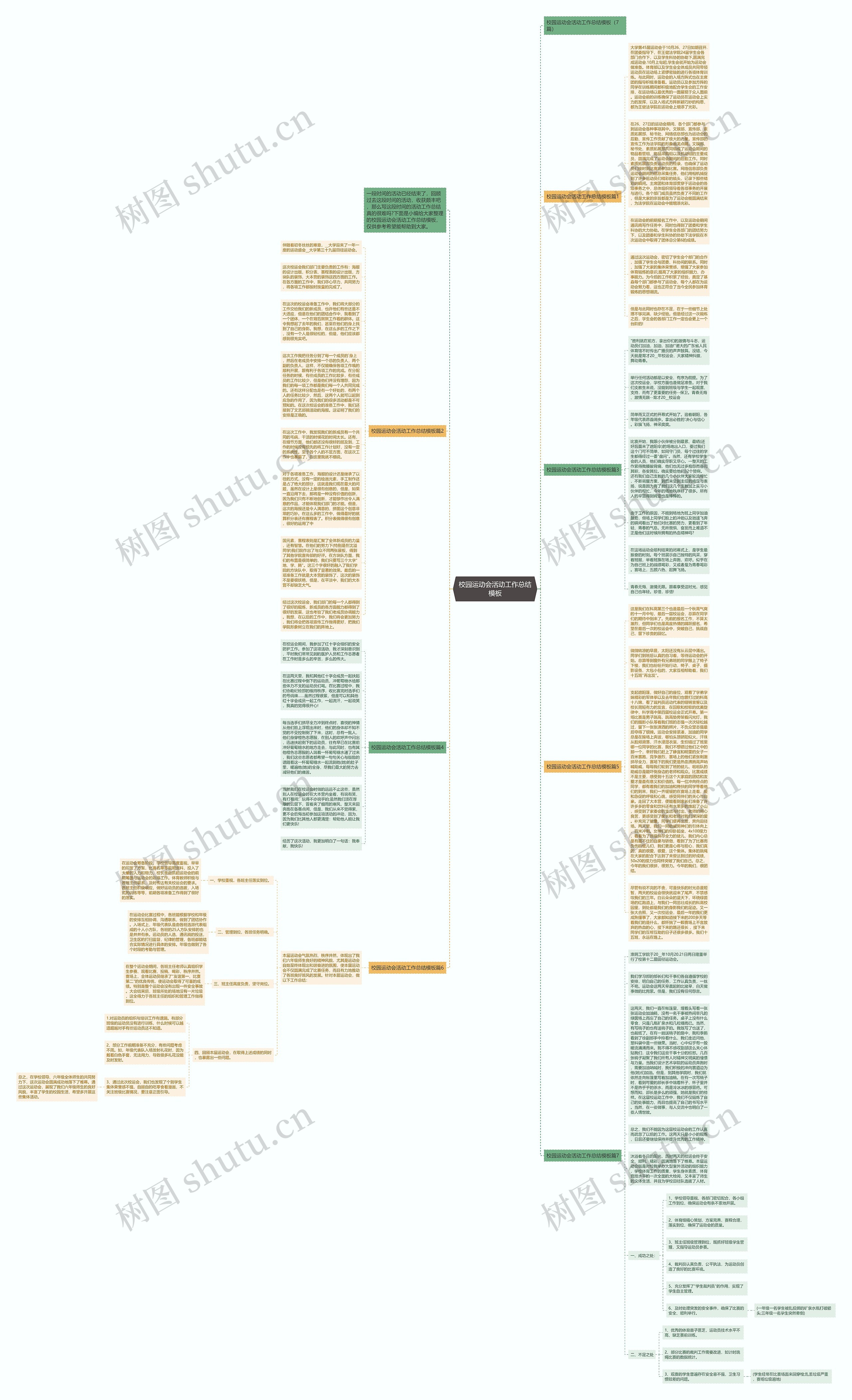 校园运动会活动工作总结思维导图