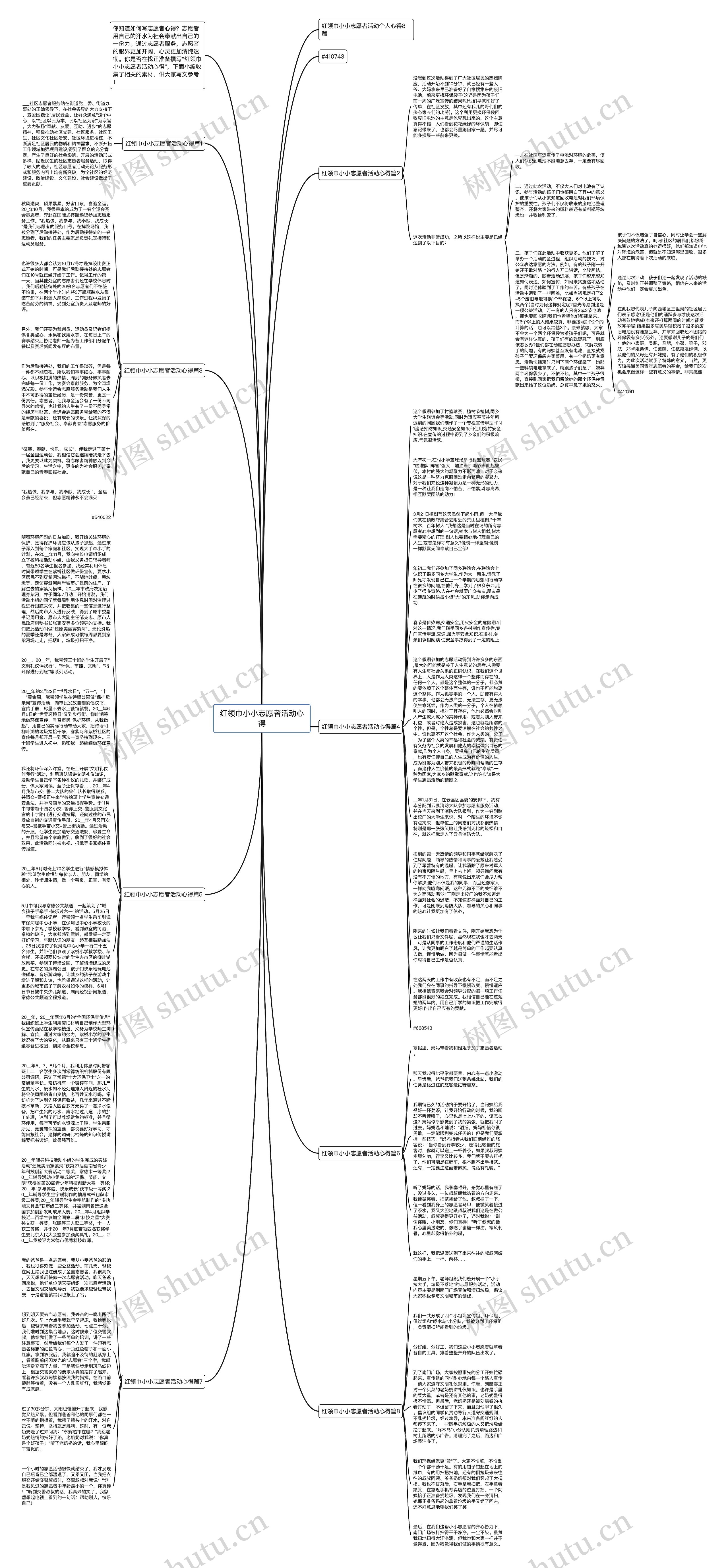 红领巾小小志愿者活动心得思维导图