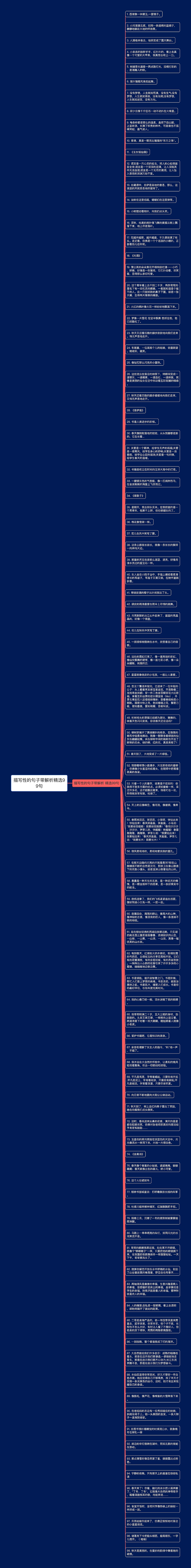 描写性的句子带解析精选99句思维导图