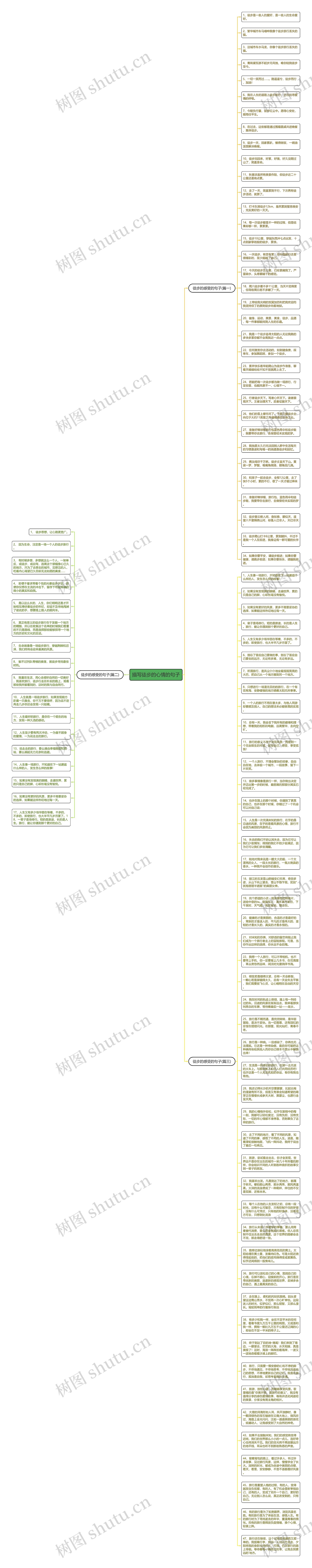 描写徒步的心情的句子思维导图