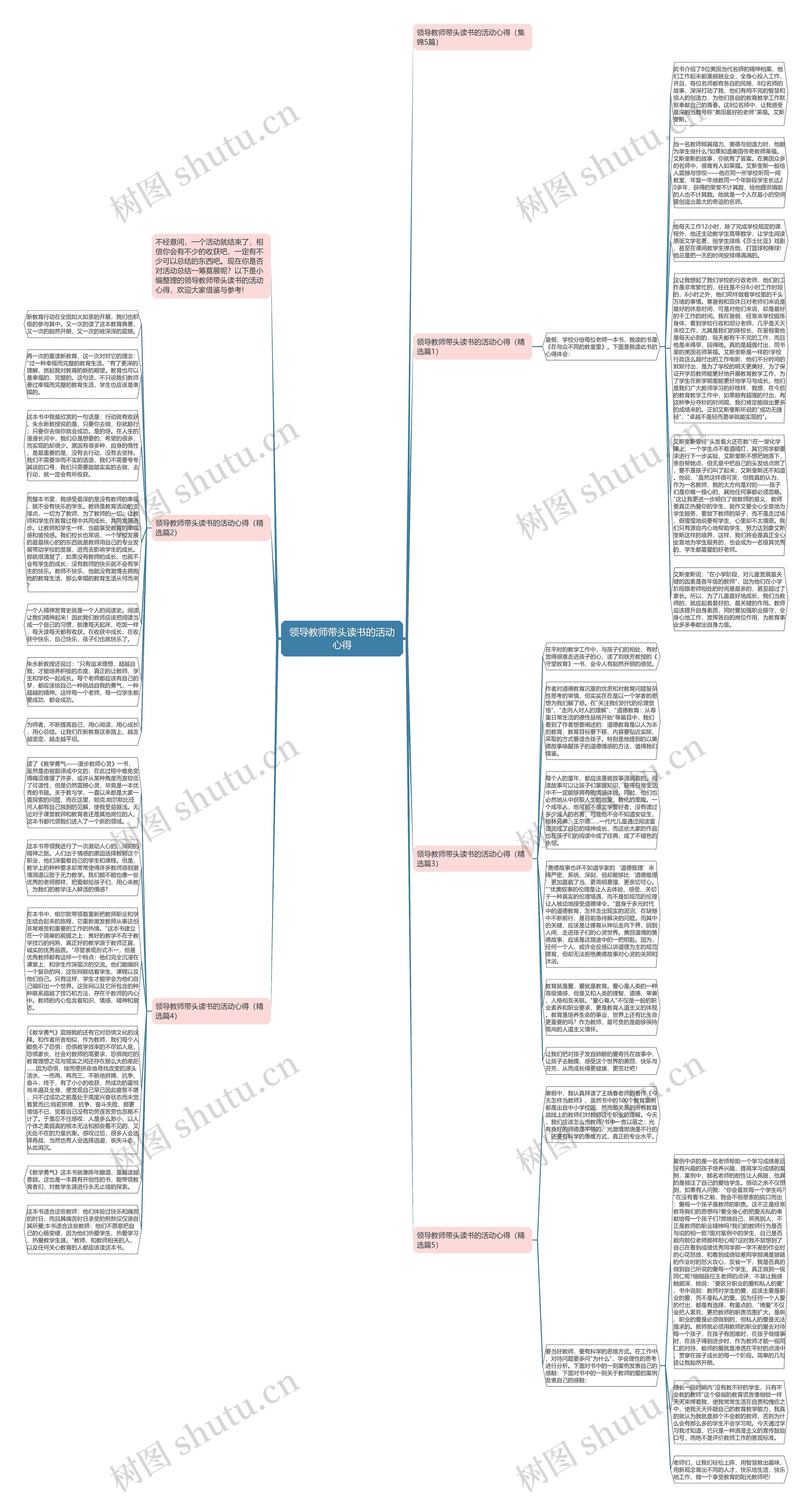领导教师带头读书的活动心得思维导图