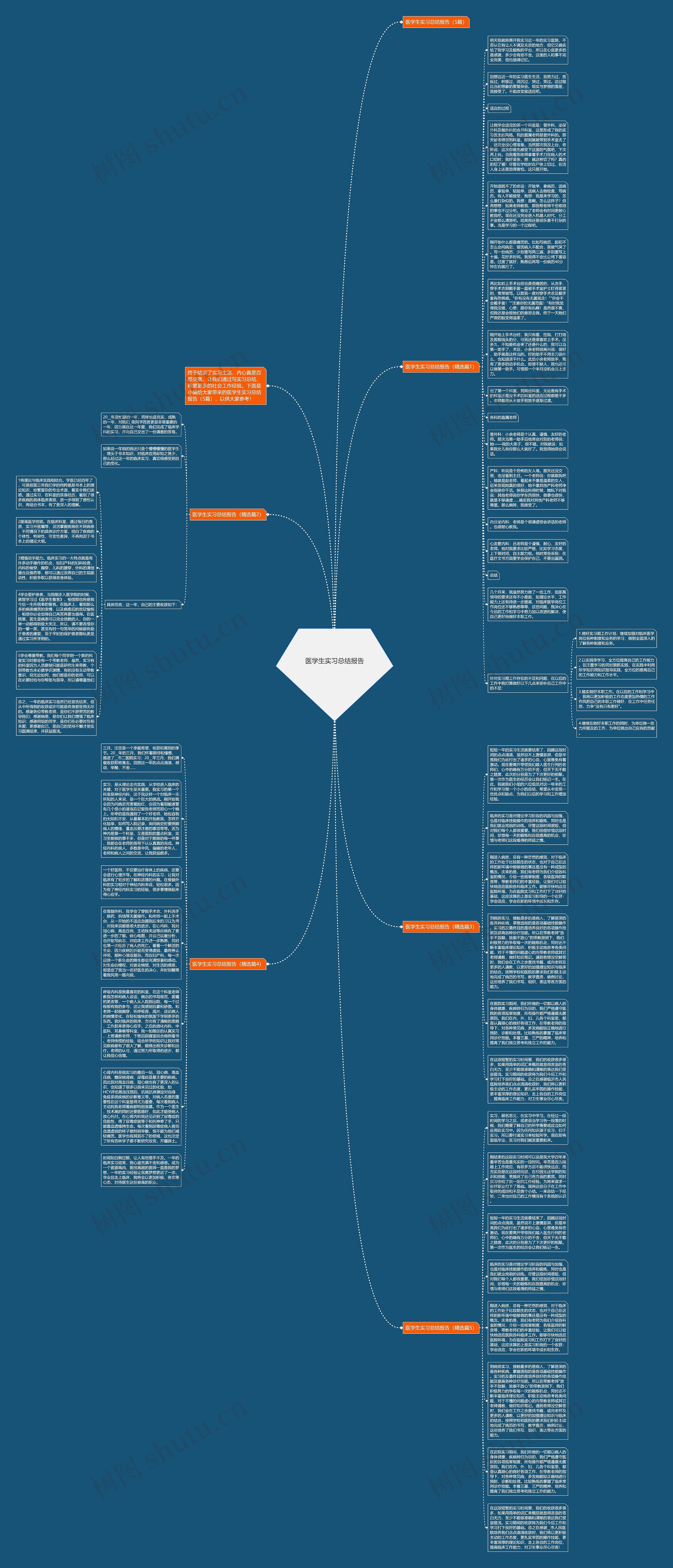 医学生实习总结报告思维导图