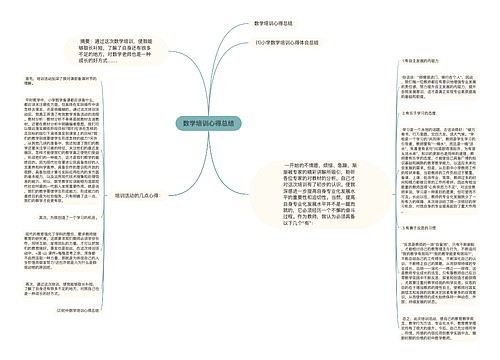 数学培训心得总结