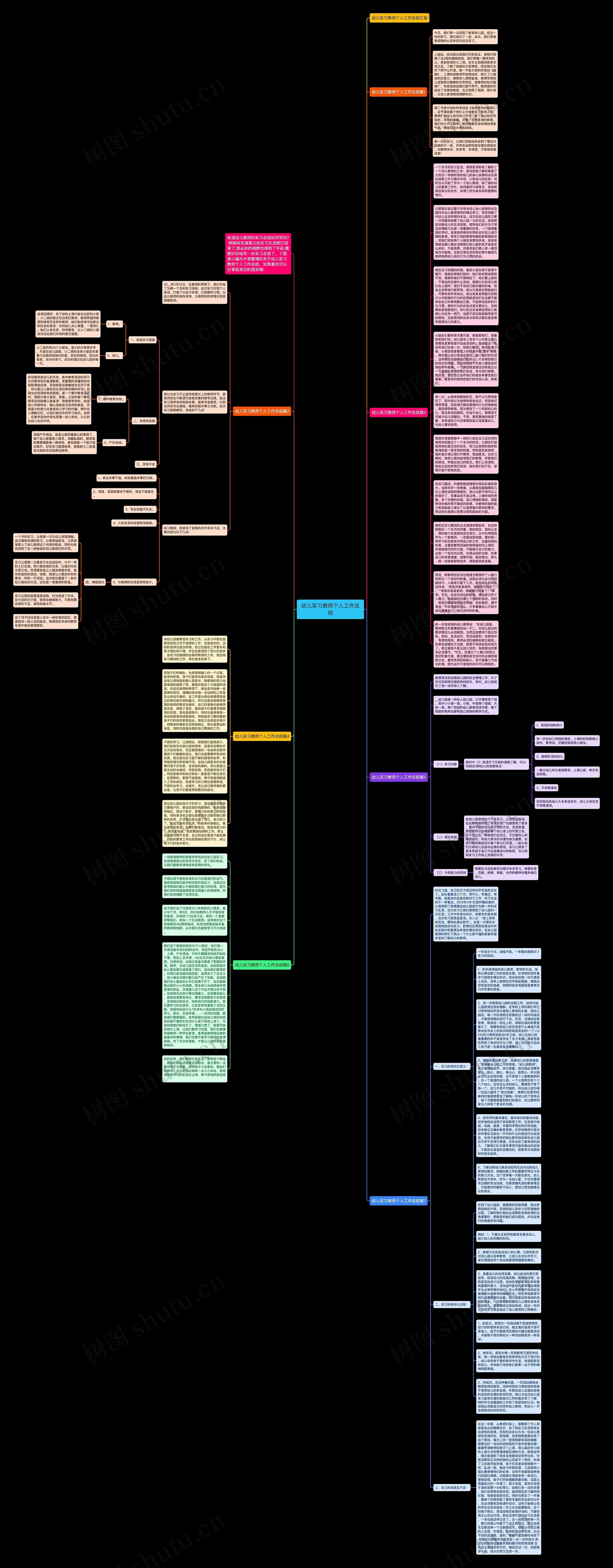 幼儿实习教师个人工作总结思维导图