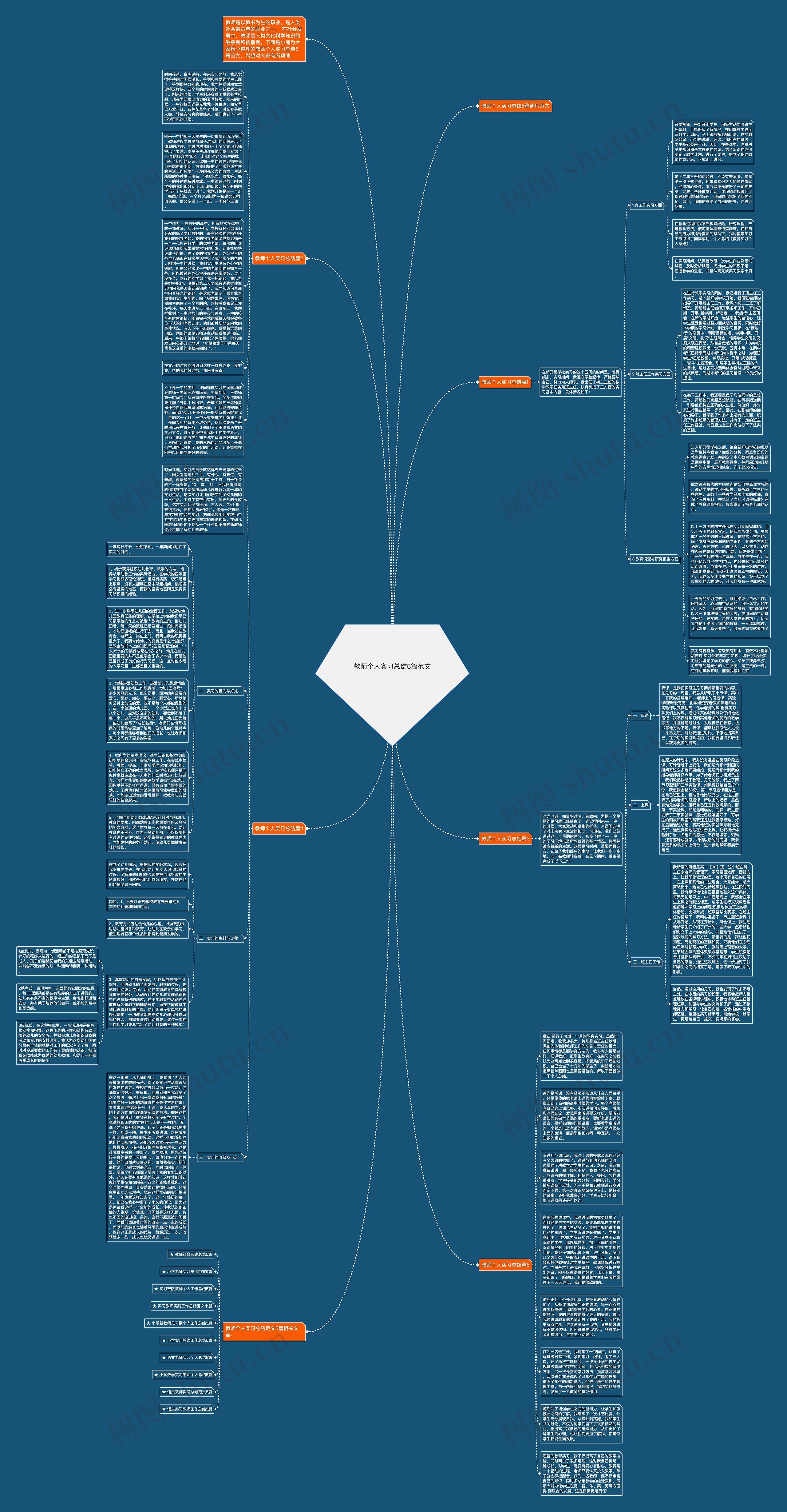教师个人实习总结5篇范文思维导图